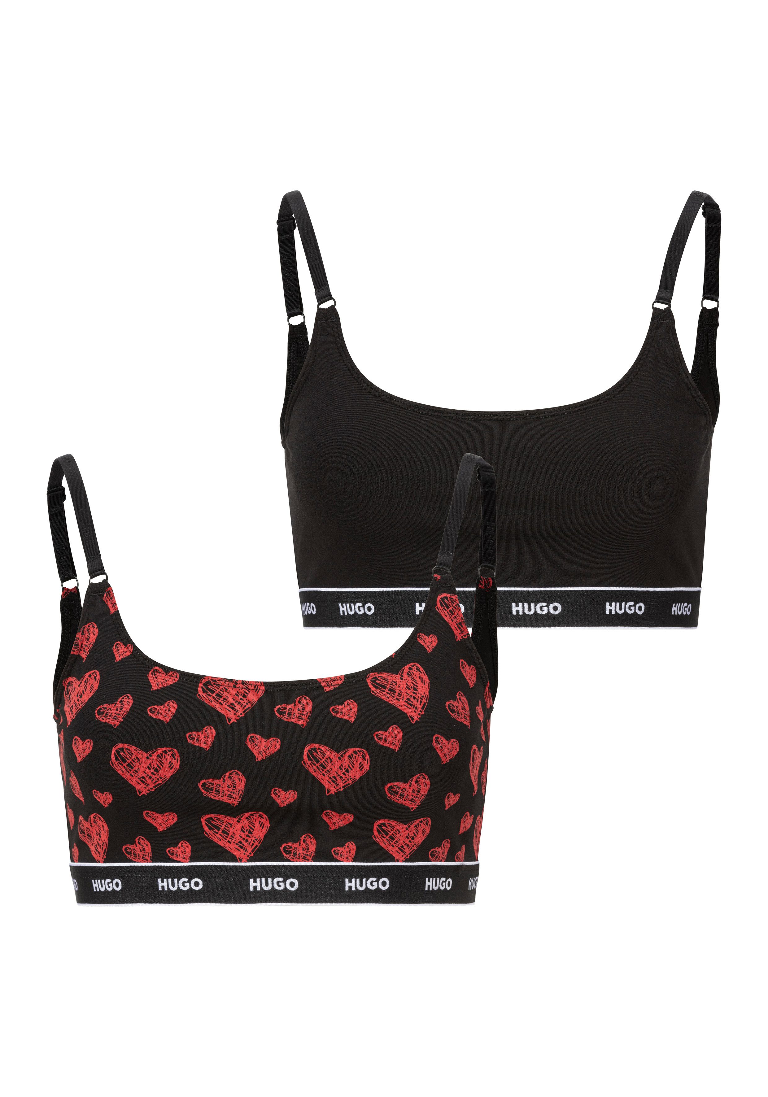 HUGO Bralette-BH TWIN BRALETTE DESIGN (Packung, 2-tlg) mit HUGO Logo auf dem Bund