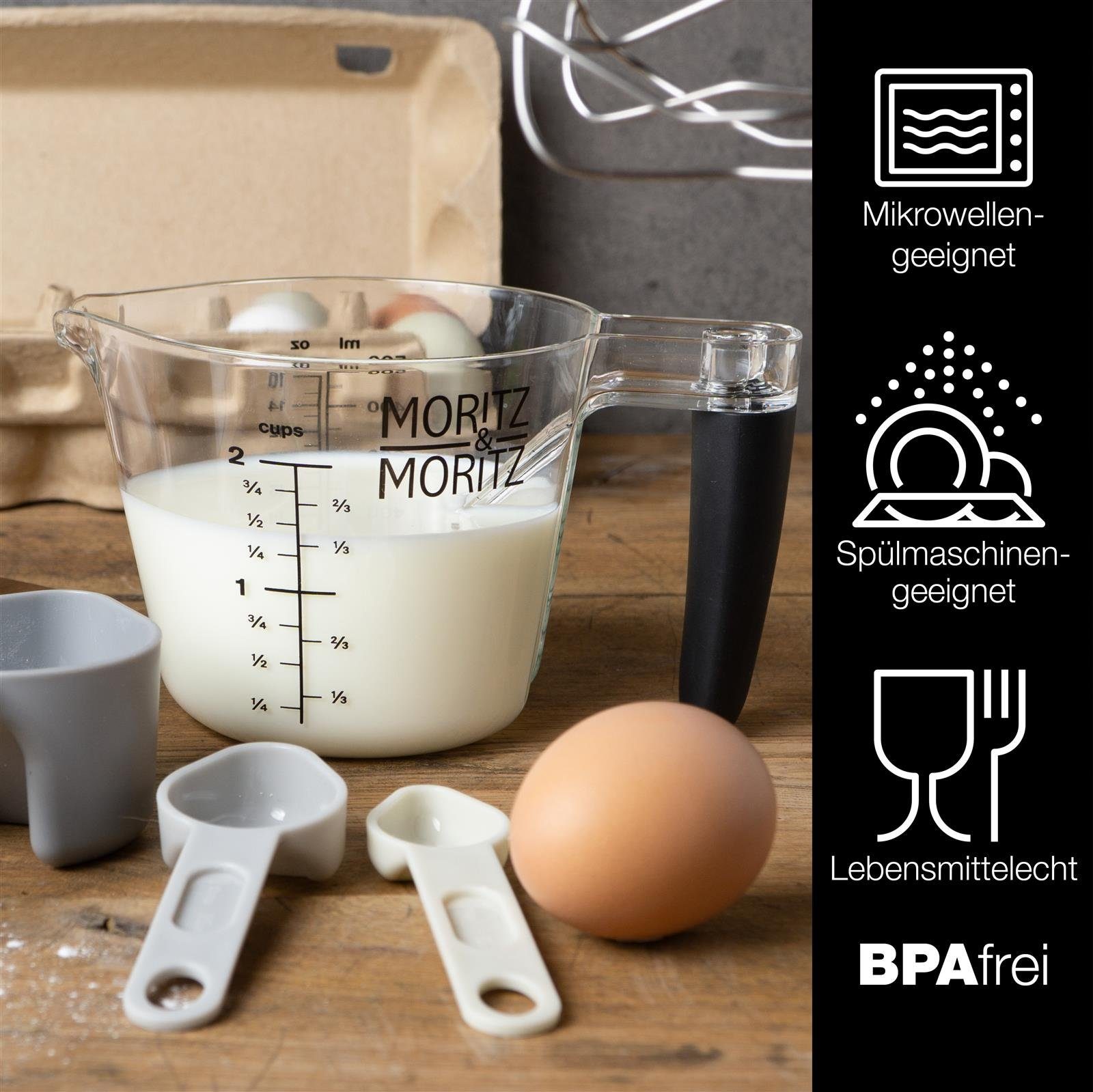 Moritz & Moritz Messbecher Moritz & Moritz Messbecher 0,5L, (Set, 5-St)