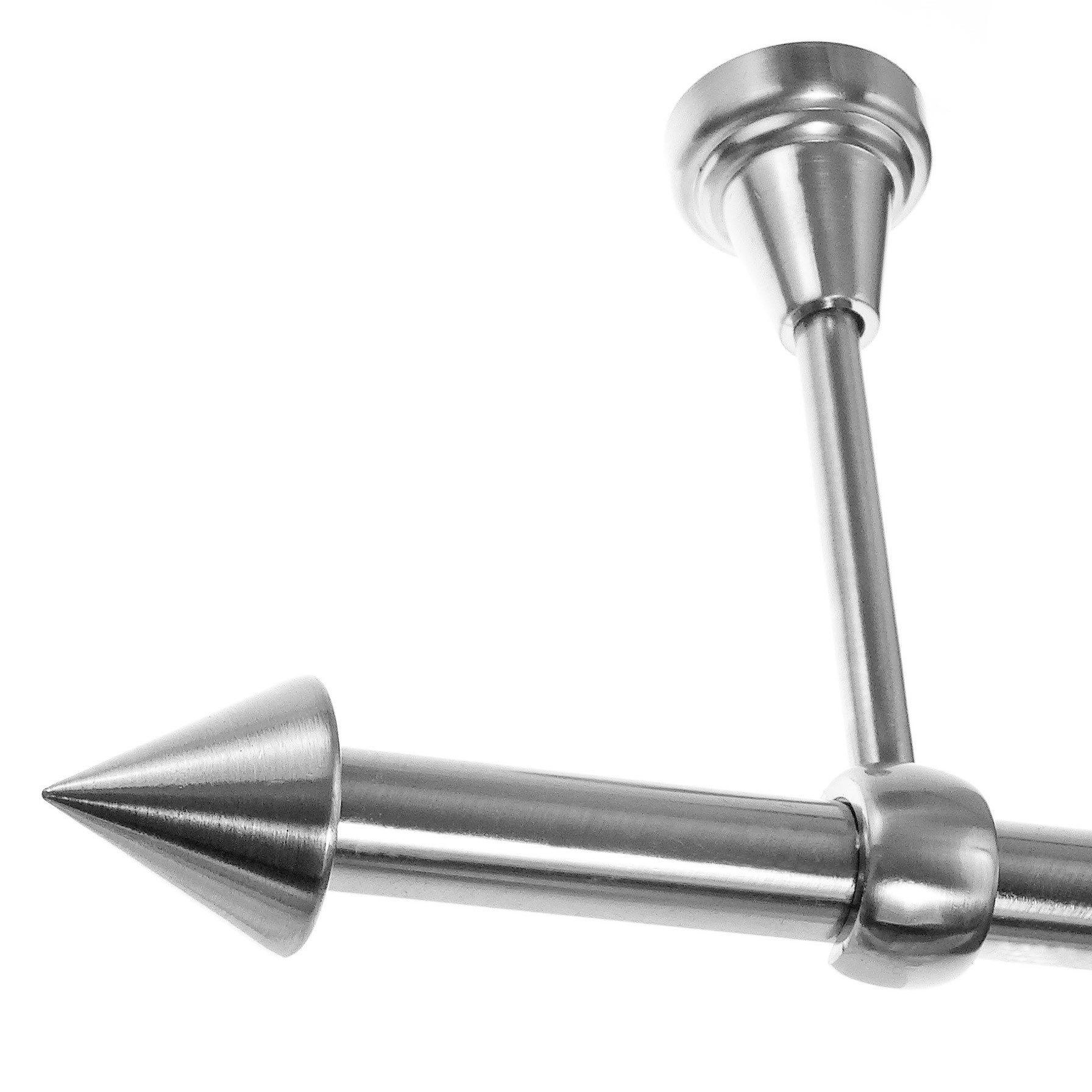 BASIT Gardinenstange Edelstahloptik 19mm mit Deckenträgern 120 cm E65, Ø 19 günstig online kaufen