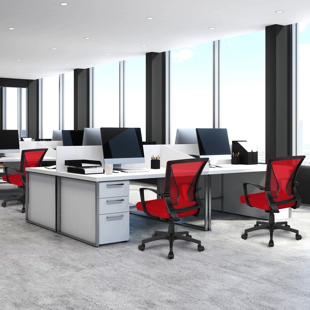 Yaheetech Bürostuhl Höhenverstellbarer Chefsessel Ergonomischer Drehstuhl, günstig online kaufen