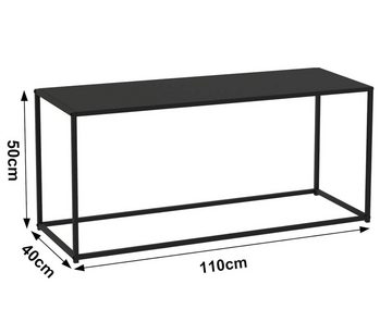 DanDiBo Couchtisch Couchtisch Schwarz Metall Eckig 110x50x40 cm Wohnzimmer Tisch, Breite 110 cm, Höhe 50 cm, Tiefe 40 cm