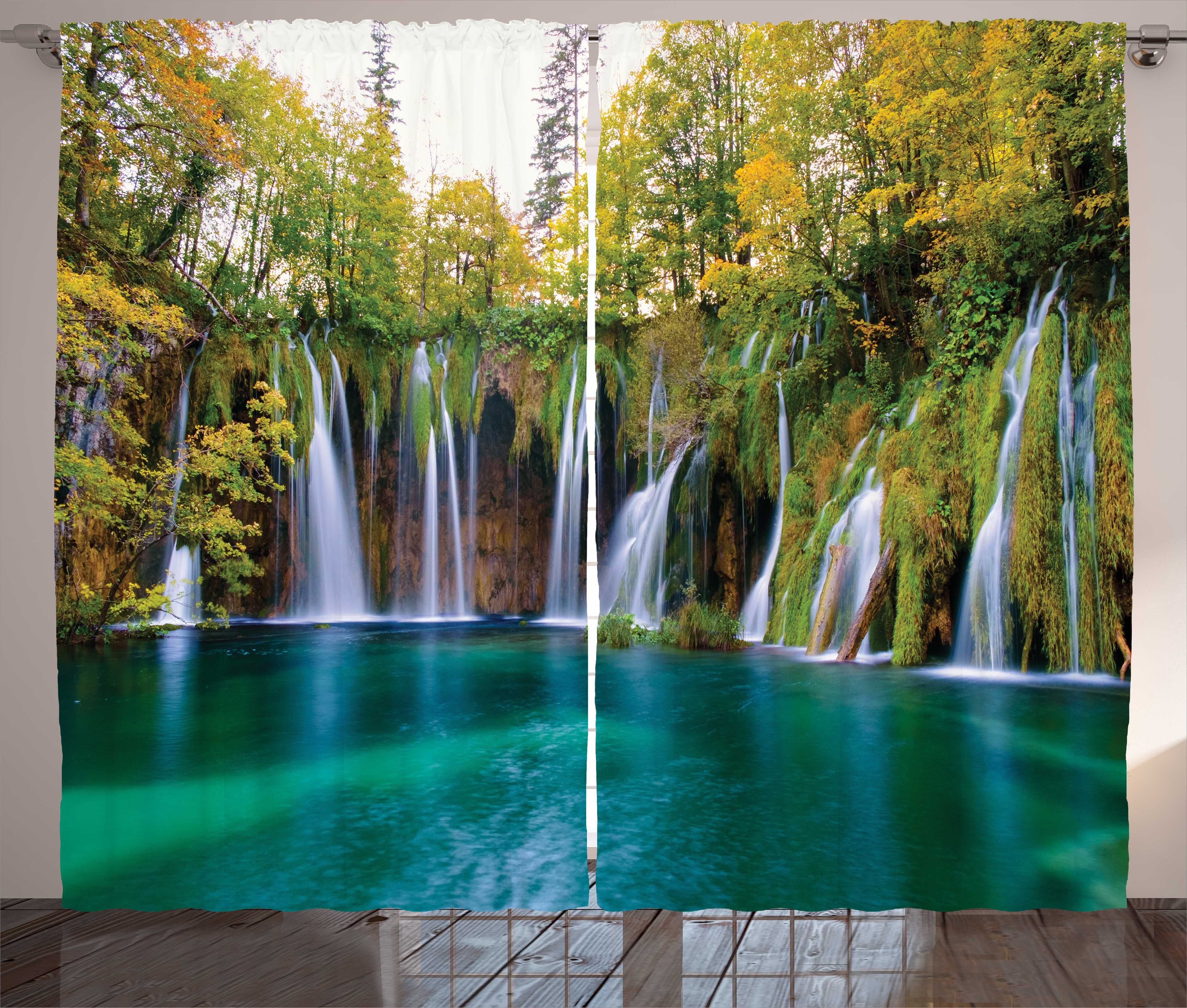 Haken, Foto Schlafzimmer kleine mit Wasserfälle und Schlaufen Kroatien Gardine Abakuhaus, Vorhang Kräuselband Viele