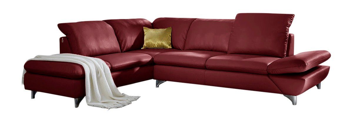 W.SCHILLIG Ecksofa Taoo, elegant und zeitlos, bequem, L-Form, Breite 296cm, mit Sitziefenverstellung & Kopfteilverstellung