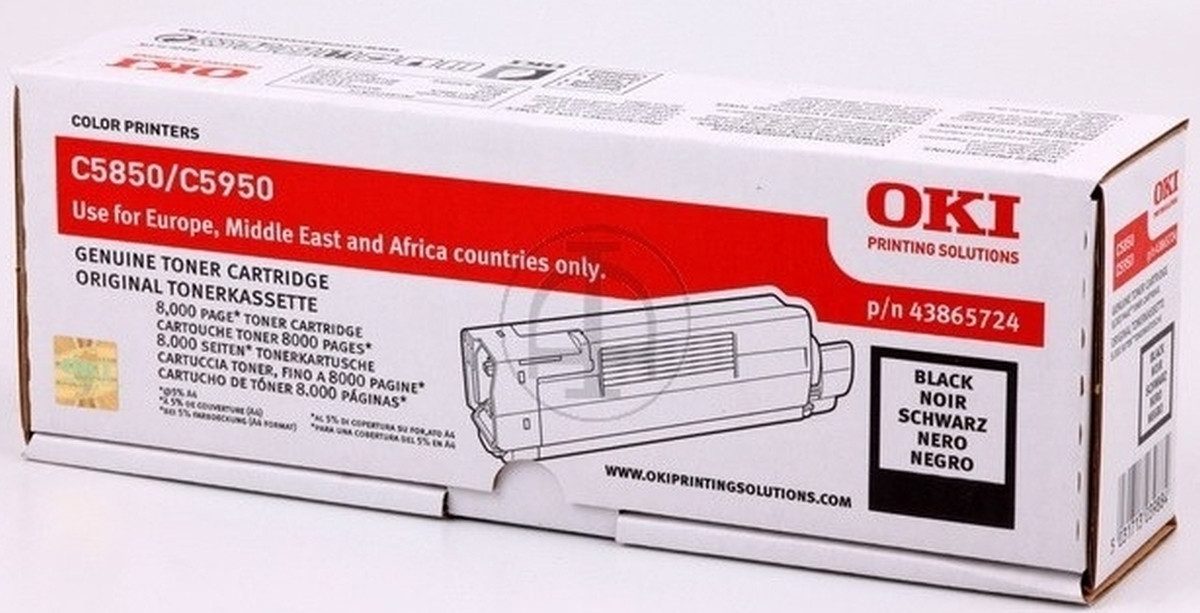 OKI Tonerpatrone Toner Oki C5850/C5950 schwarz