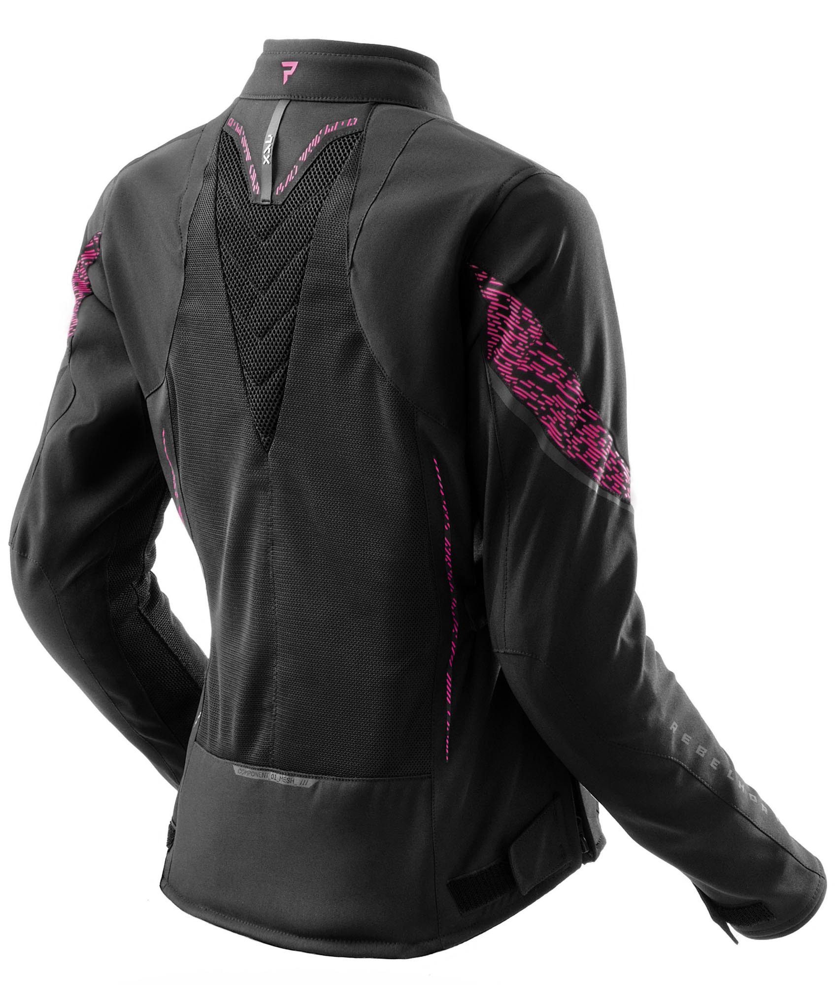 Rebelhorn Motorradjacke Jax wasserdichte Damen Motorrad Textiljacke Rückenprotektor enthalten,Verbindungsreißverschluss,Ellenbogenpro