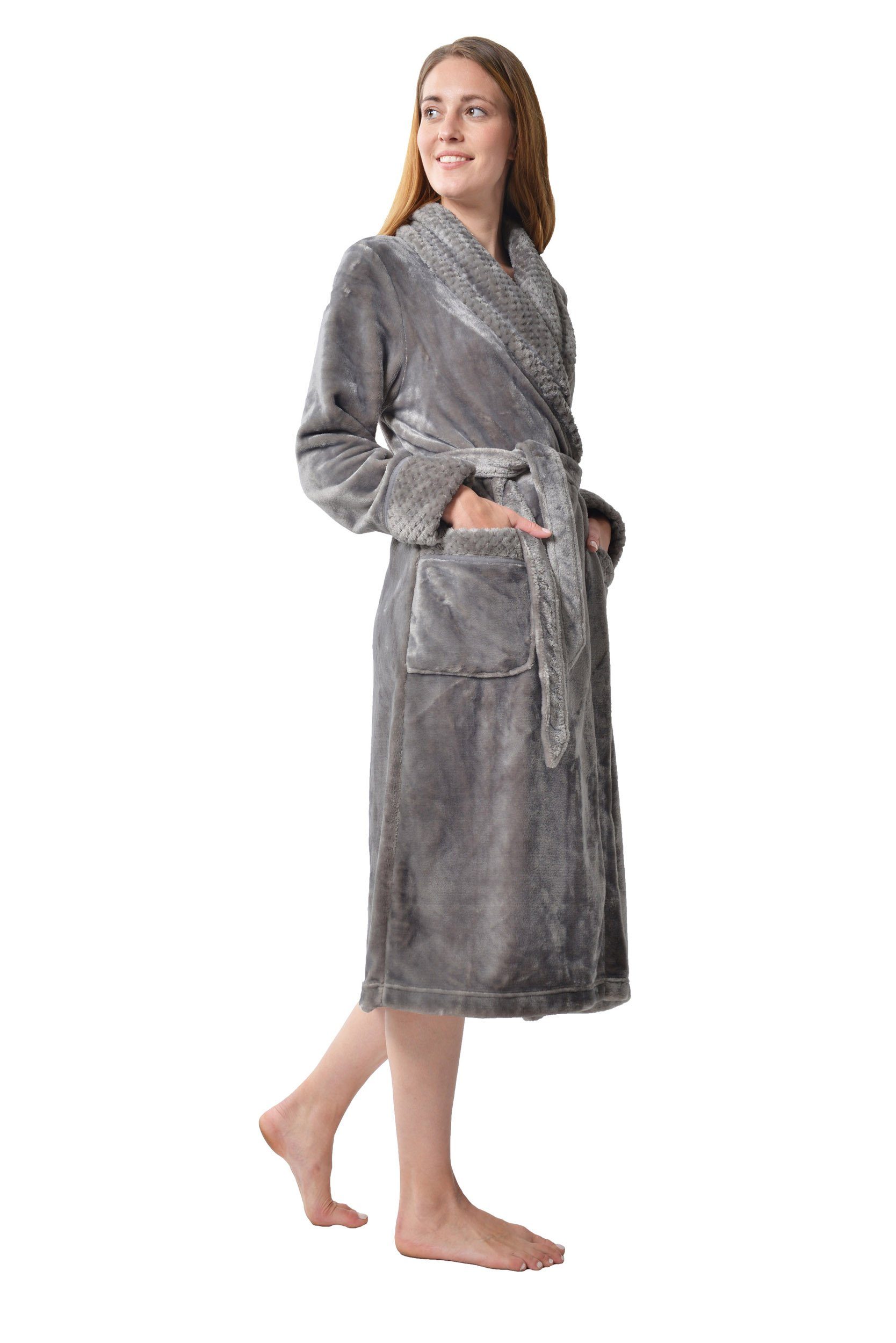 RAIKOU Bademantel Homewear / Morgenmantel /Saunamantel günstig online kaufen