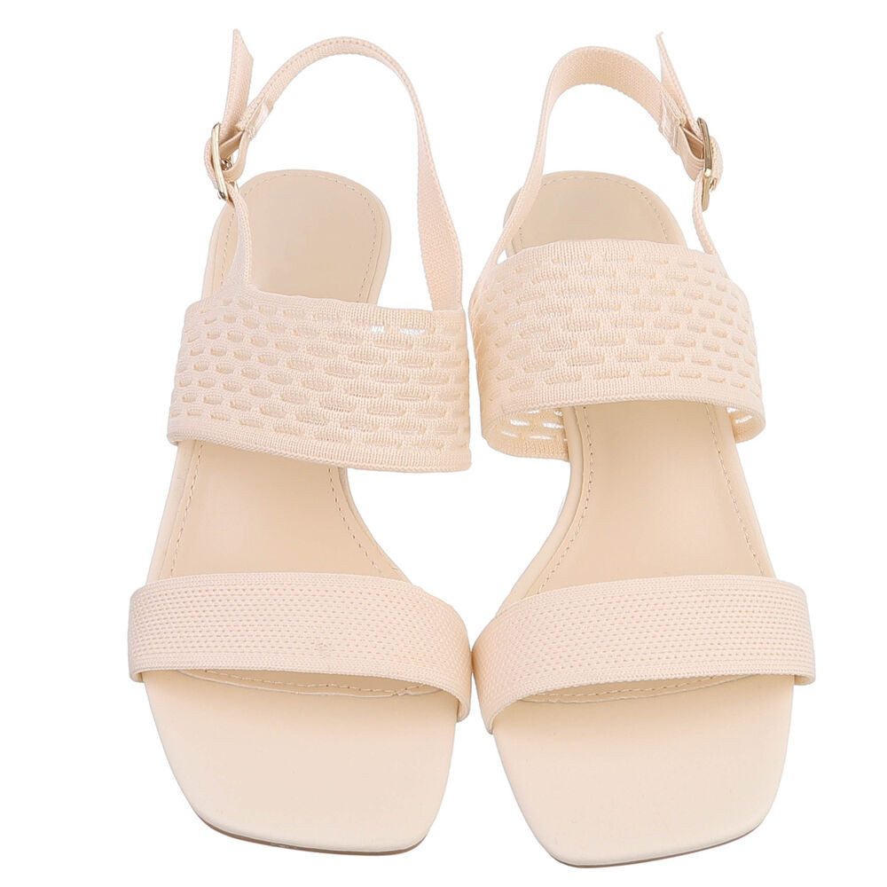 Ital-Design Damen Sandale mit Absatz und Fersenriemen Sandalette (91742699) Pfennig-/Stilettoabsatz Sandalen & Sandaletten in Beige – Bild 4 von 5