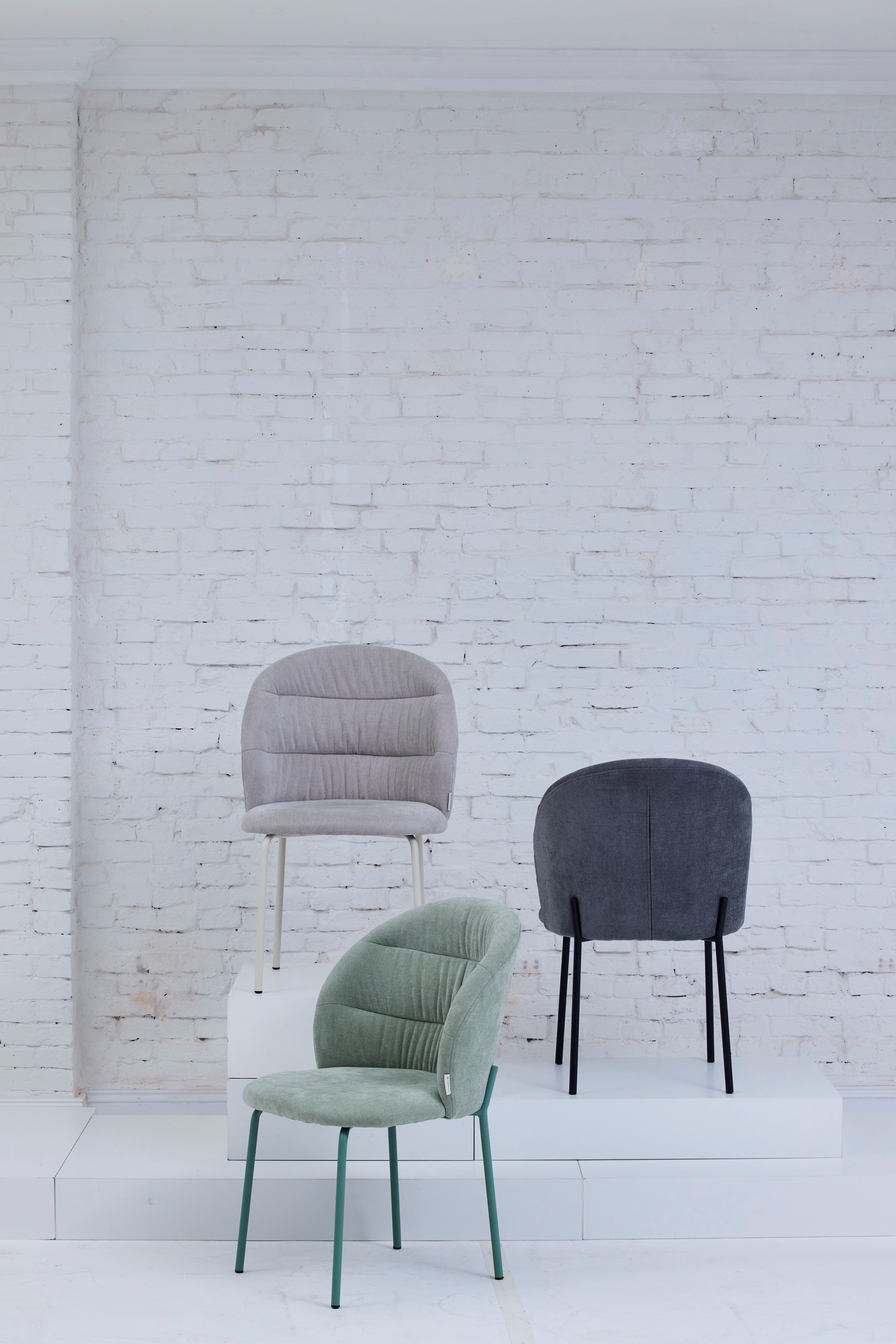 TOM TAILOR HOME 4-Fußstuhl LEAF CHAIR (Set, 2 St), 4-Fußgestell, Raffung in der Rückenlehne