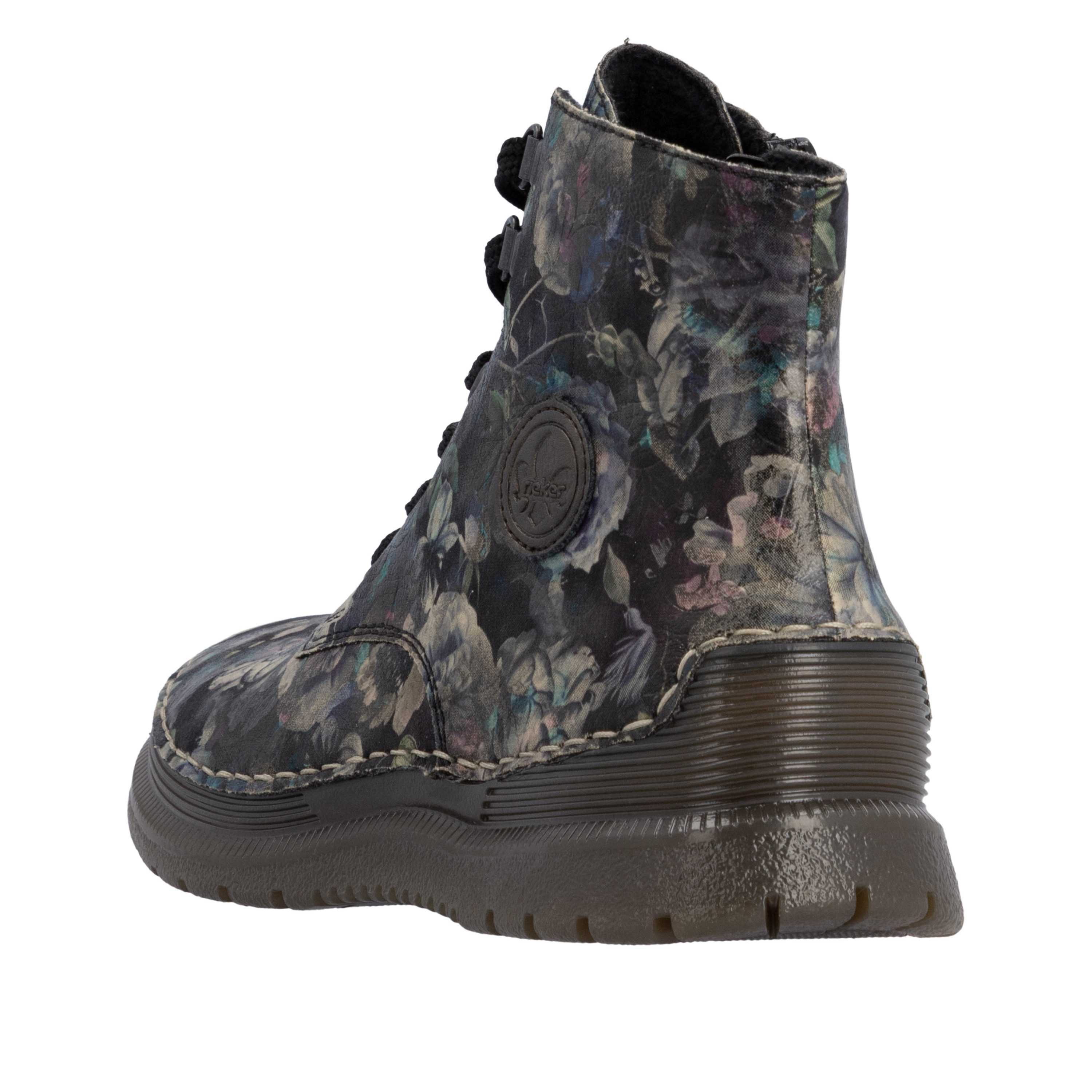 Rieker Schnürboots Keilabsatz, Herbstboots mit modischen Kontrastnähten