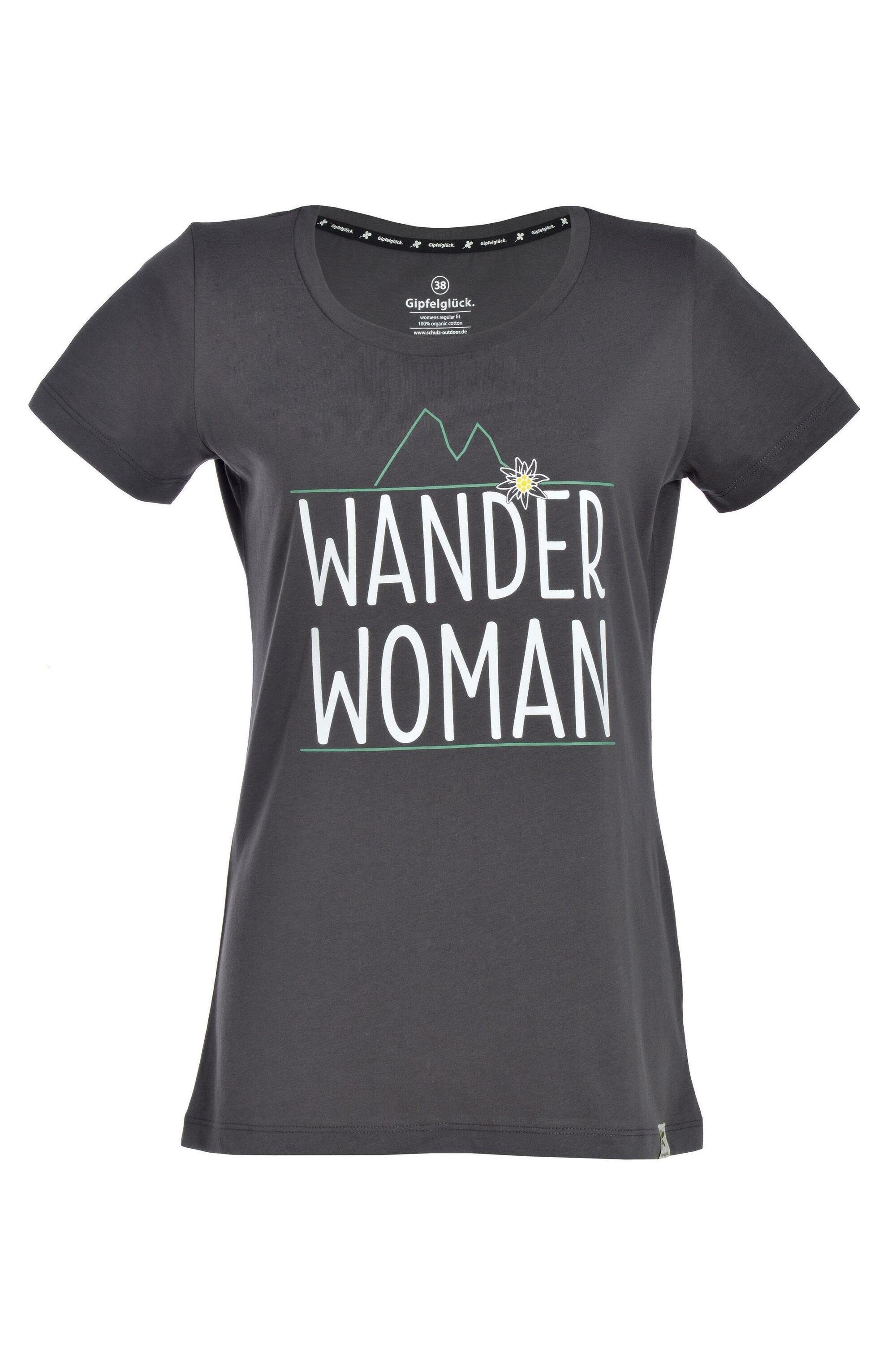 Gipfelglück T-Shirt Carlotta für Damen, aus Bio-Baumwolle Anthracite