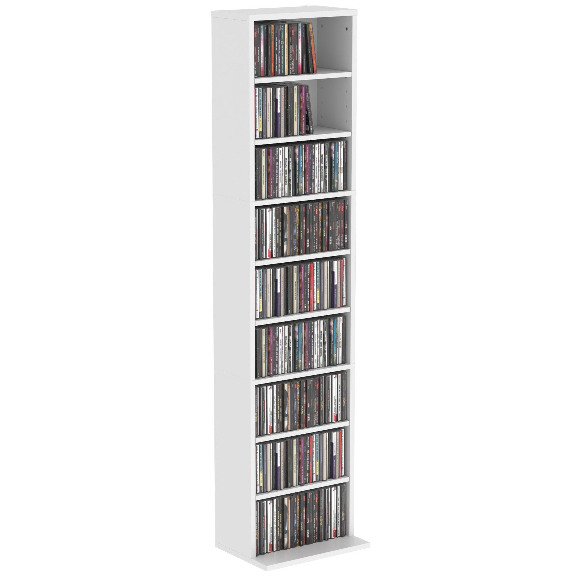 HOMCOM CD-Regal DVD-Regal mit 9 Ebenen, Set 1-tlg., Schmales CD-,DVD-Regal mit verstellbaren Böden – Bild 2 von 5