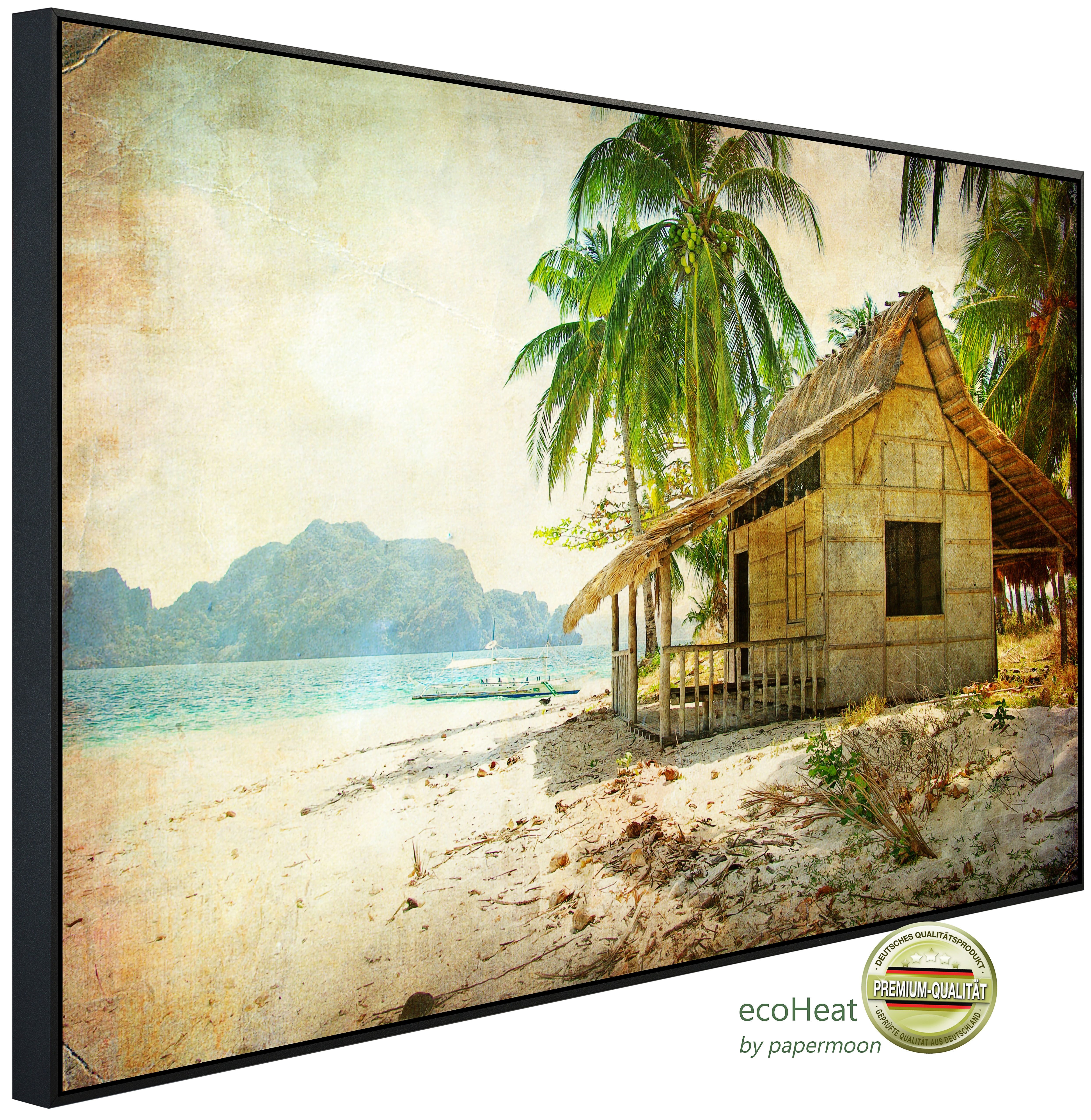 Papermoon Infrarotheizung INFRAROT-BILD-HEIZUNG, Ein Haus am Strand, TÜV-Rheinland/GS zertifiziert, angenehme Strahlungswärme