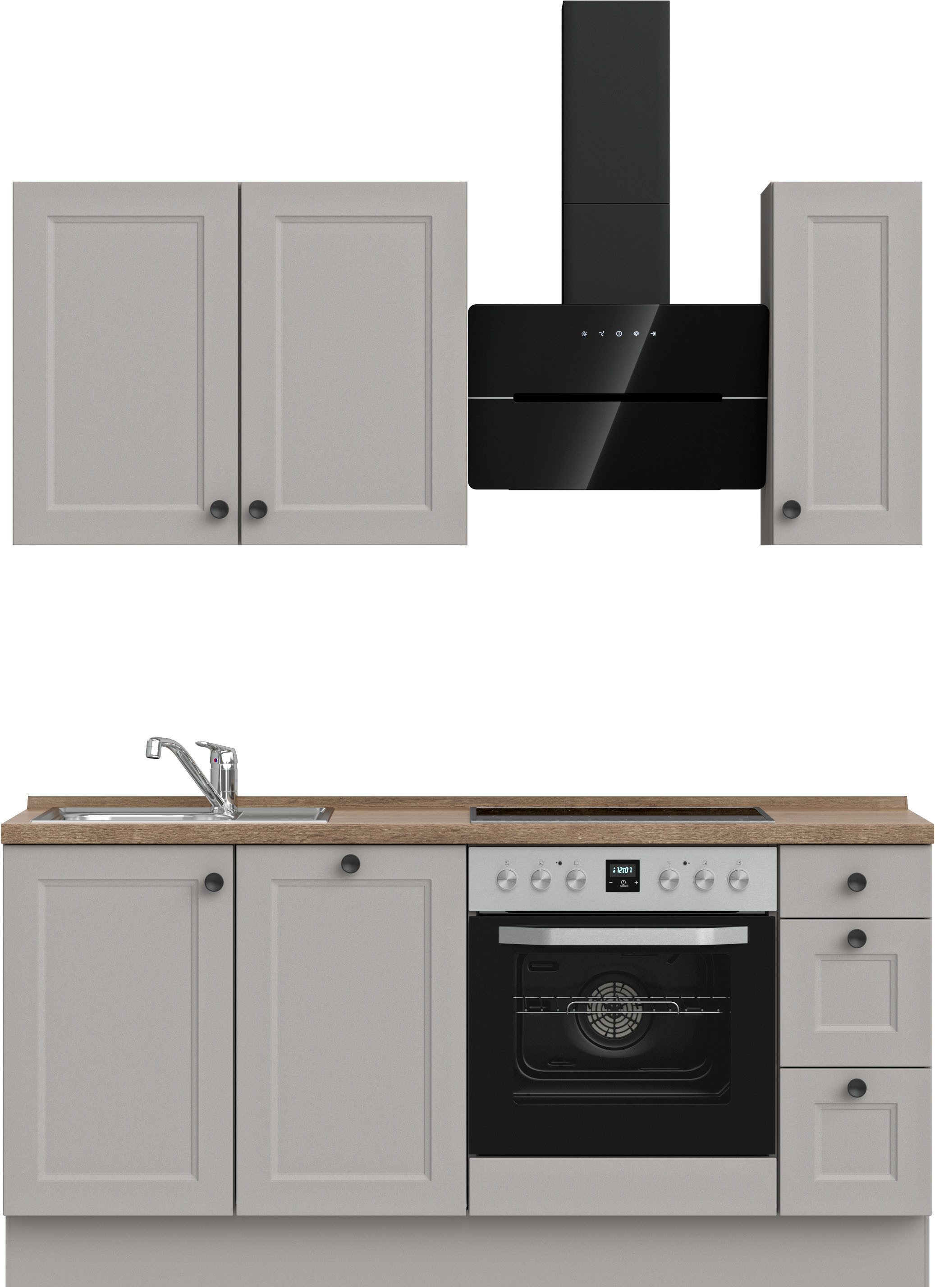 nobilia® Küchenzeile "Cascada II", NEU: individuell anpassbar mit gratis Profi-Beratung, vormontiert, Breite 180 cm, Ausrichtung wählbar, wahlw. mit E-Geräten
