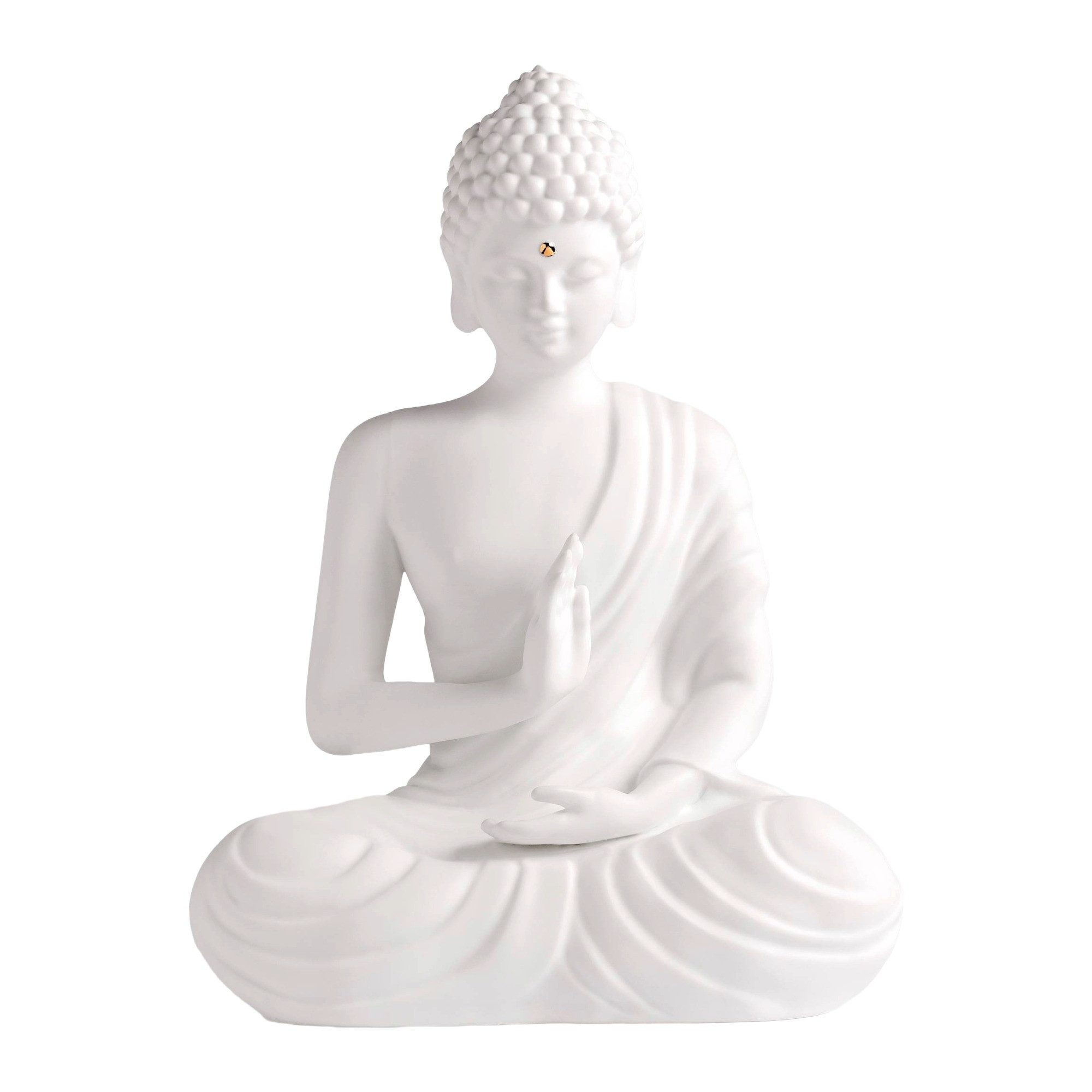 Räder Dekofigur räder Zen Spirit Buddha Figur sitzend groß Porzellan Weiß