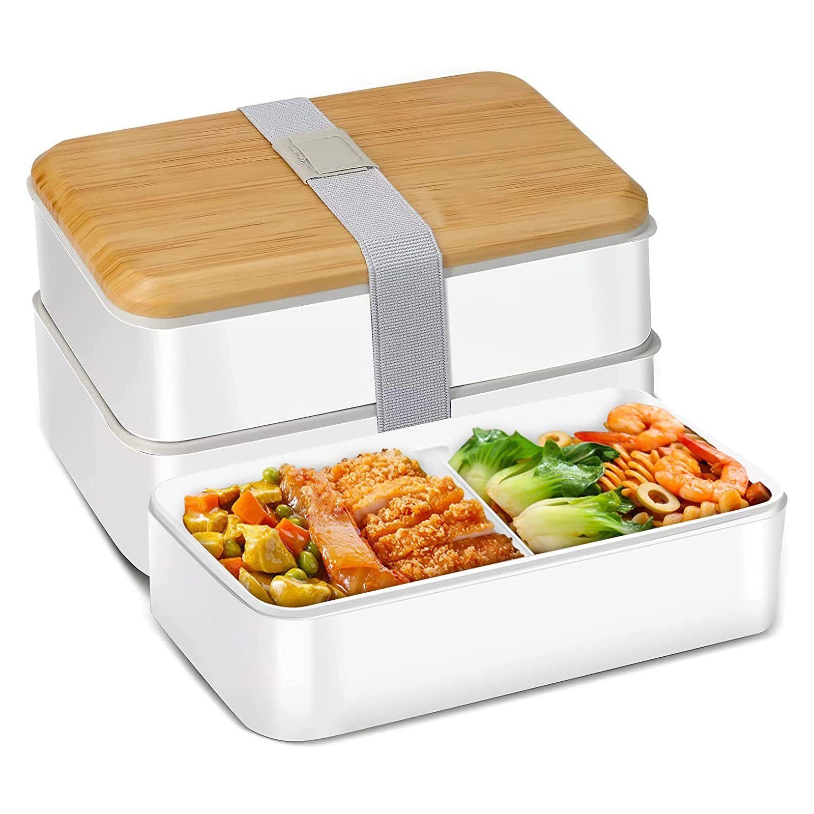 MDHAND Lunchbox 1400ml Brotdose mit Fächern für Kinder/Erwachsene, Kunststoff, (1-tlg), Mahlzeiten Brotdose mikrowellengeeignet