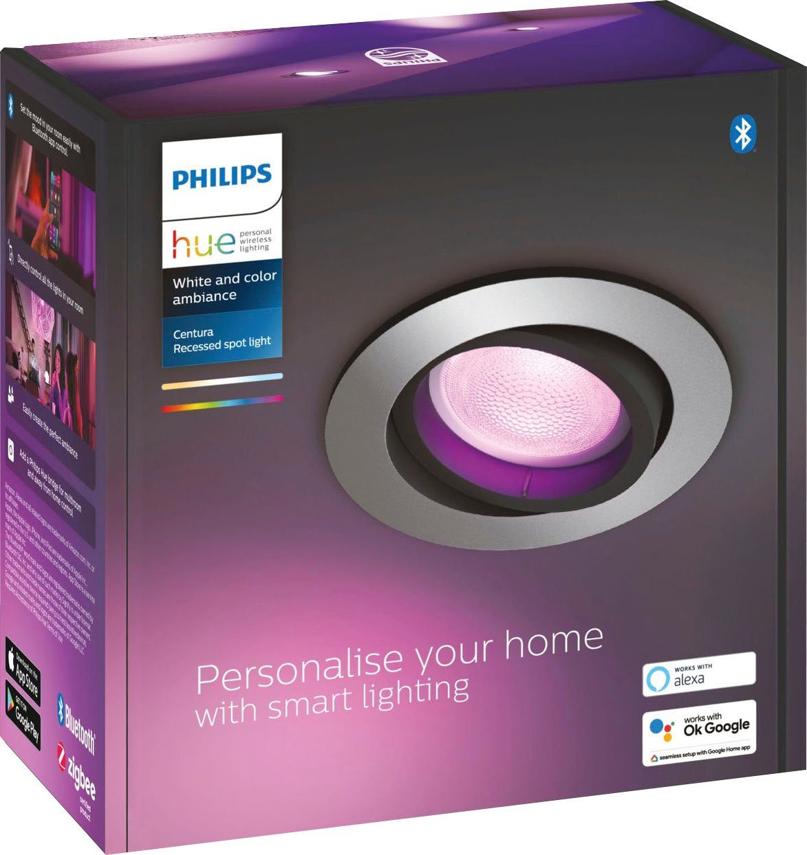 Philips Hue LED Flutlichtstrahler Centura, wechselbar, Dimmfunktion, Farbwechsler Leuchtmittel