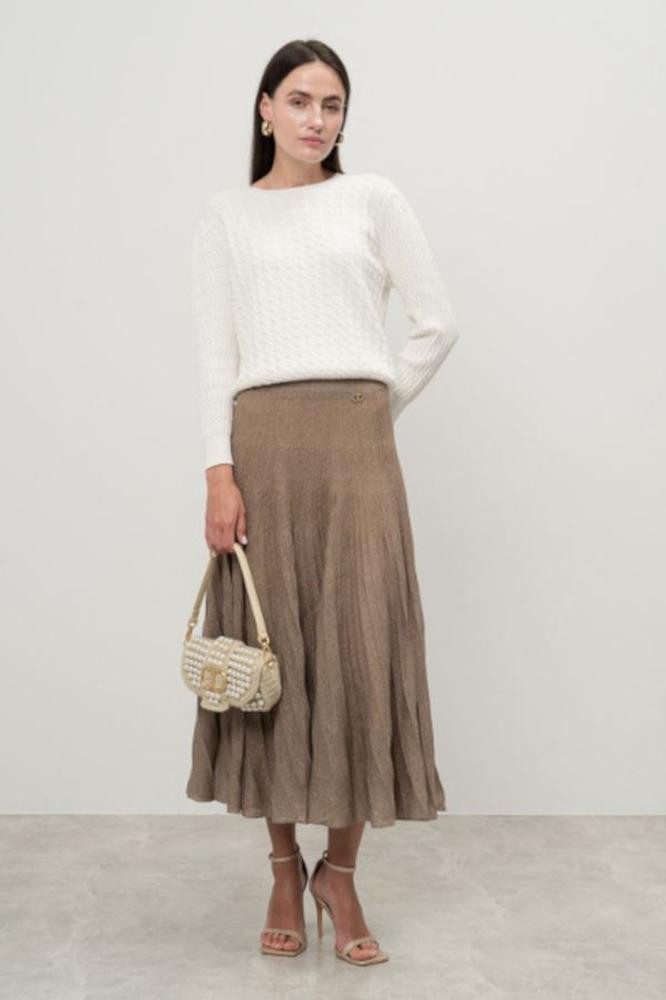 TWINSET Plisseerock Plisseerock aus Lurexgarn