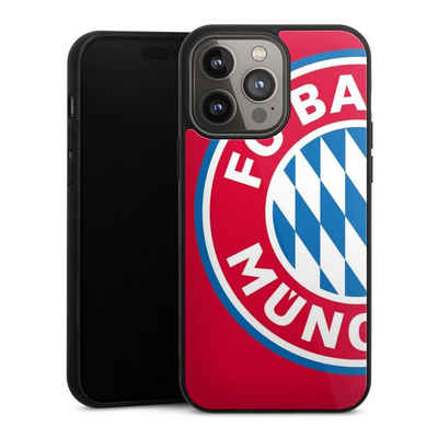 DeinDesign Handyhülle FC Bayern München Offizielles Lizenzprodukt FCB Großes FCB Logo Rot, Apple iPhone 14 Pro Max Gallery Case Glas Hülle