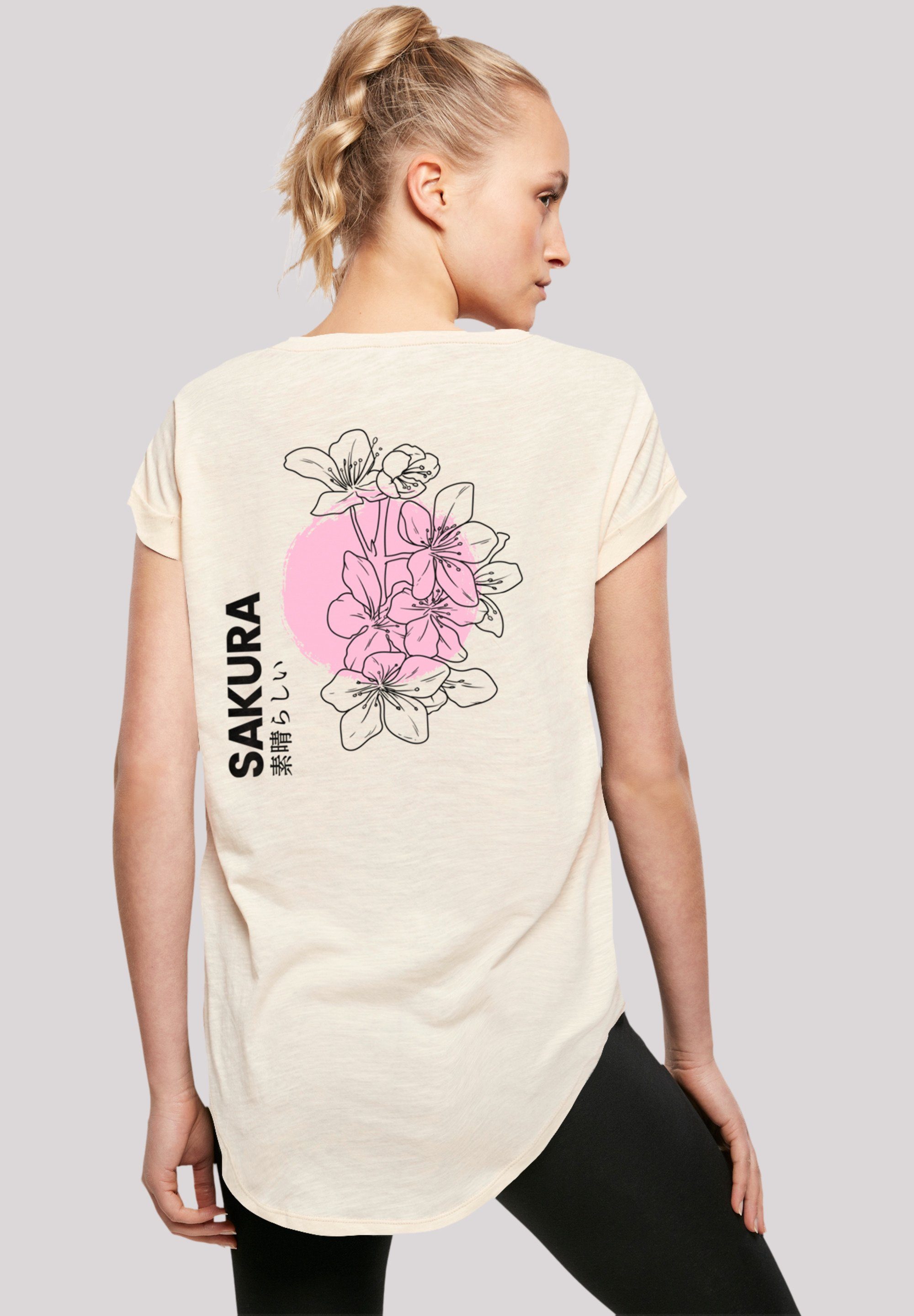 Sakura mit Tragekomfort Japan hohem T-Shirt Grafik Print, Sehr F4NT4STIC Baumwollstoff weicher