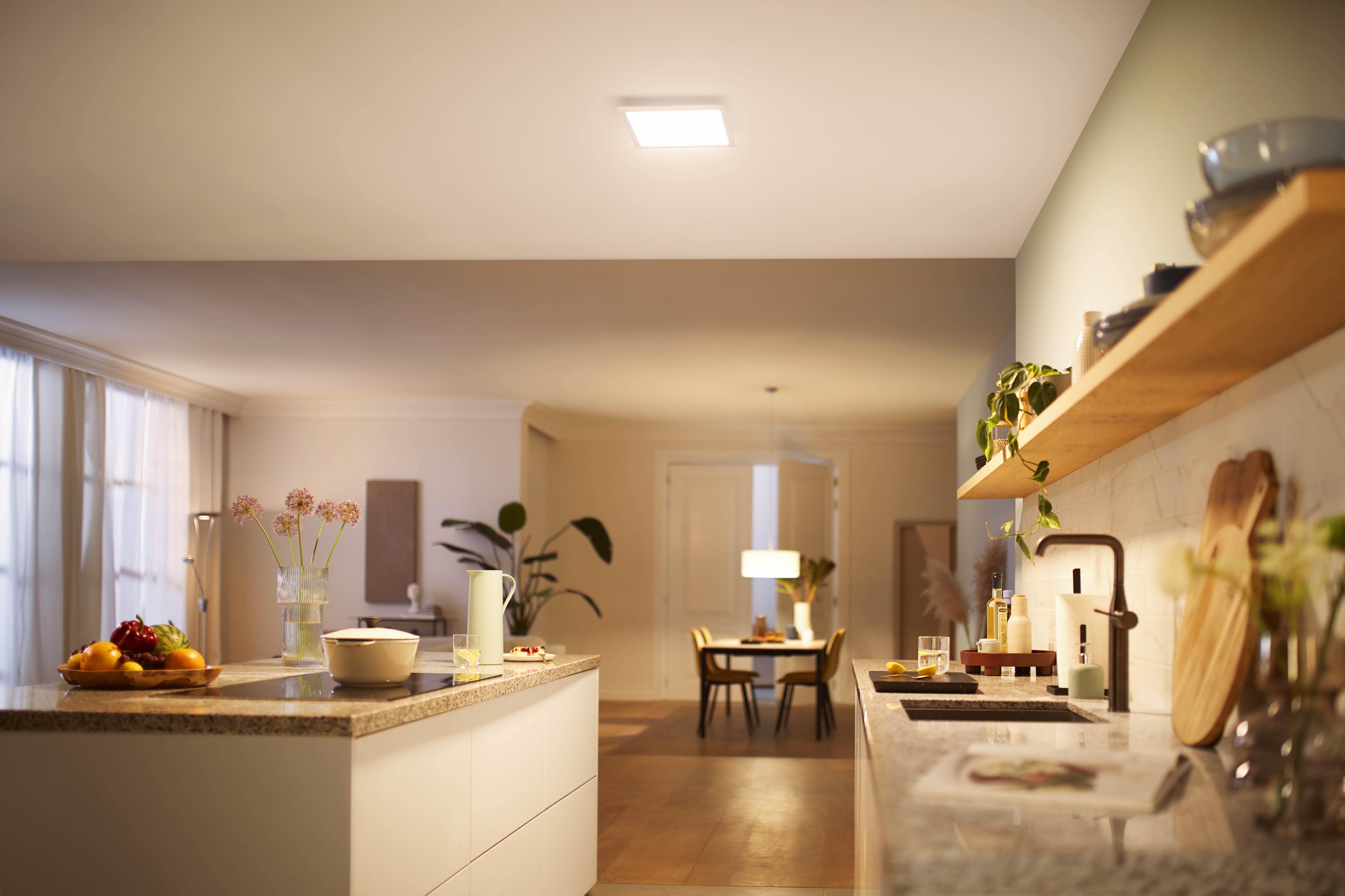 Philips LED Deckenleuchte Touch SceneSwitch quadratisch 12W 2700K weiß, LED fest integriert, Warmweiß