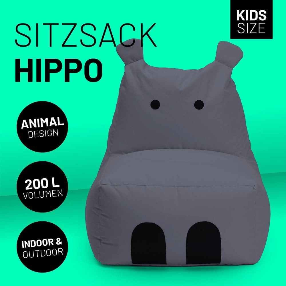 Lumaland Sitzsack Kinder Hippo Tier Kissen günstig online kaufen