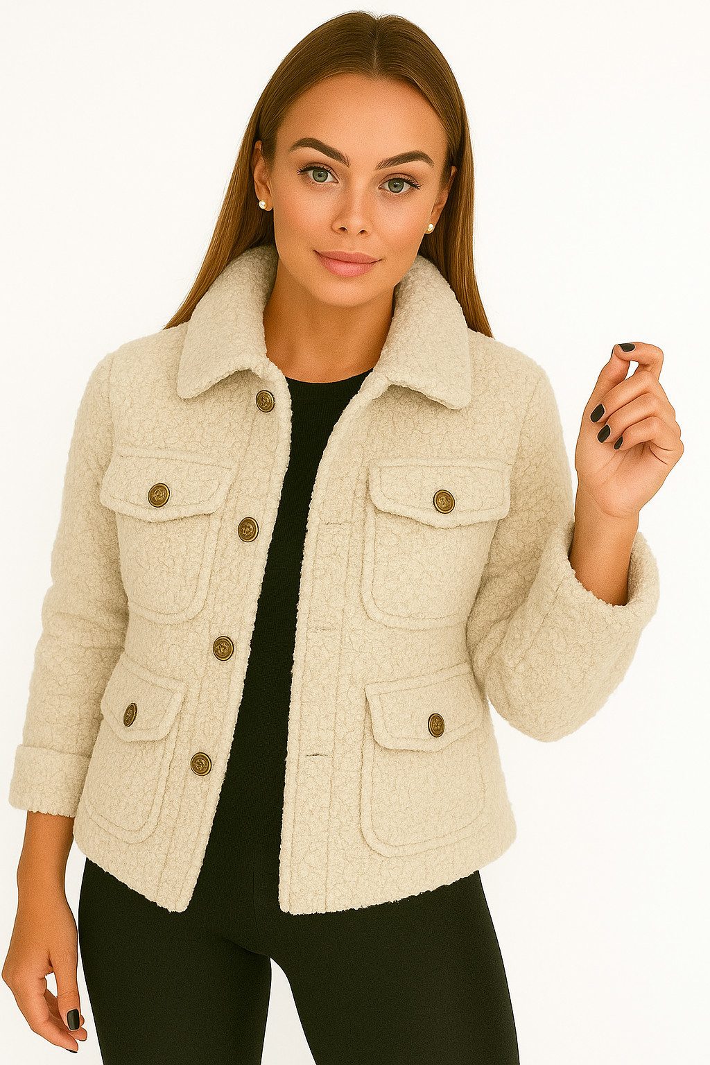 Worldclassca Fellimitatjacke Worldclassca Hemdjacke Knopf Trench Teddy Jack günstig online kaufen