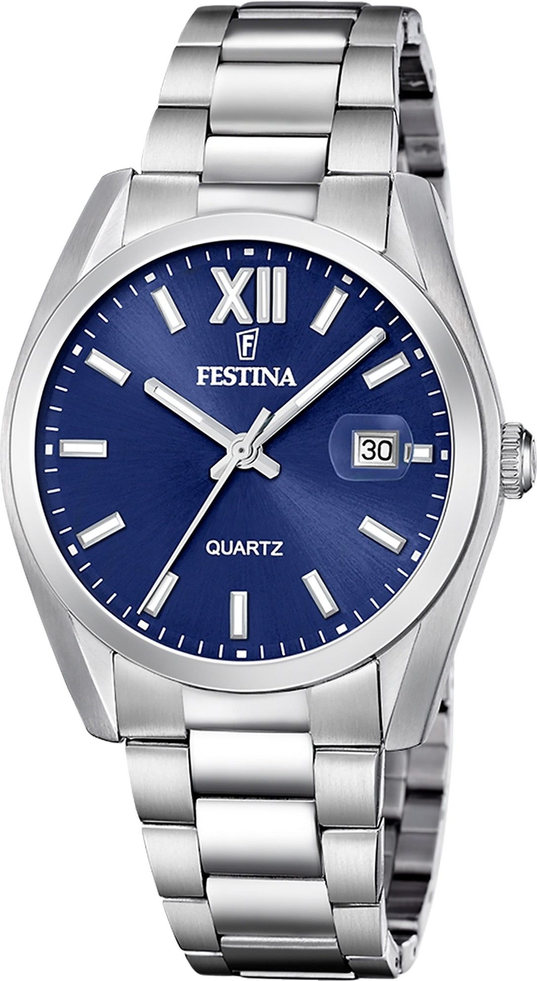 Festina Quarzuhr Festina Herrenuhr Klassik Armbanduhr, (Analoguhr), Herren Armbanduhr rund, Edelstahlarmband silber, Casual