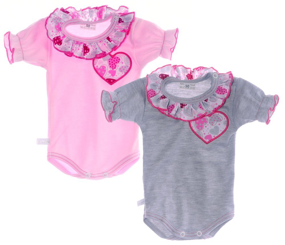 mit Pack Baby Bortini Body Body Kragen Kurzarmbodys La 2er