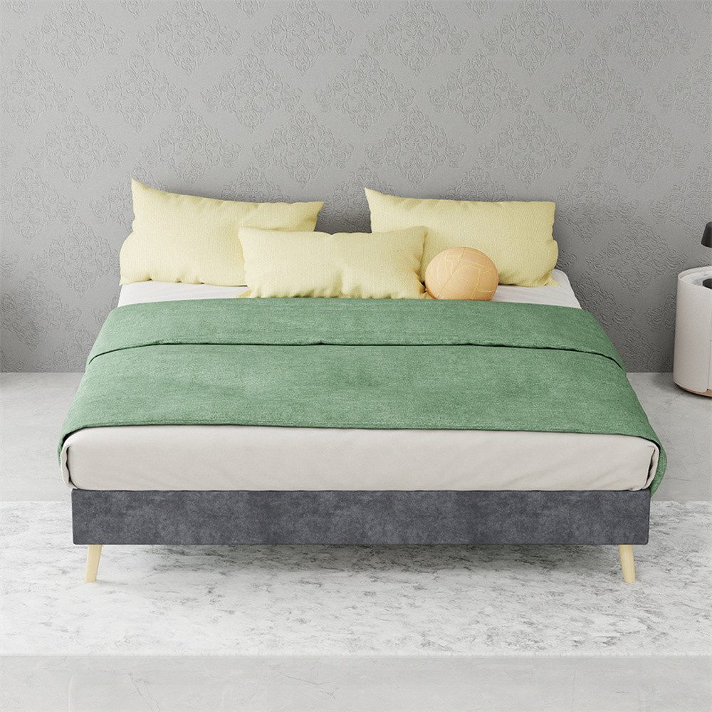 MODFU Polsterbett Modernes minimalistisches (Funktionsbett 140/160 × 200 cm – mit LED-Kopfteil oder Gaslift-Stauraum, in Grau oder Beige, 1-tlg., 140x200 cm)
