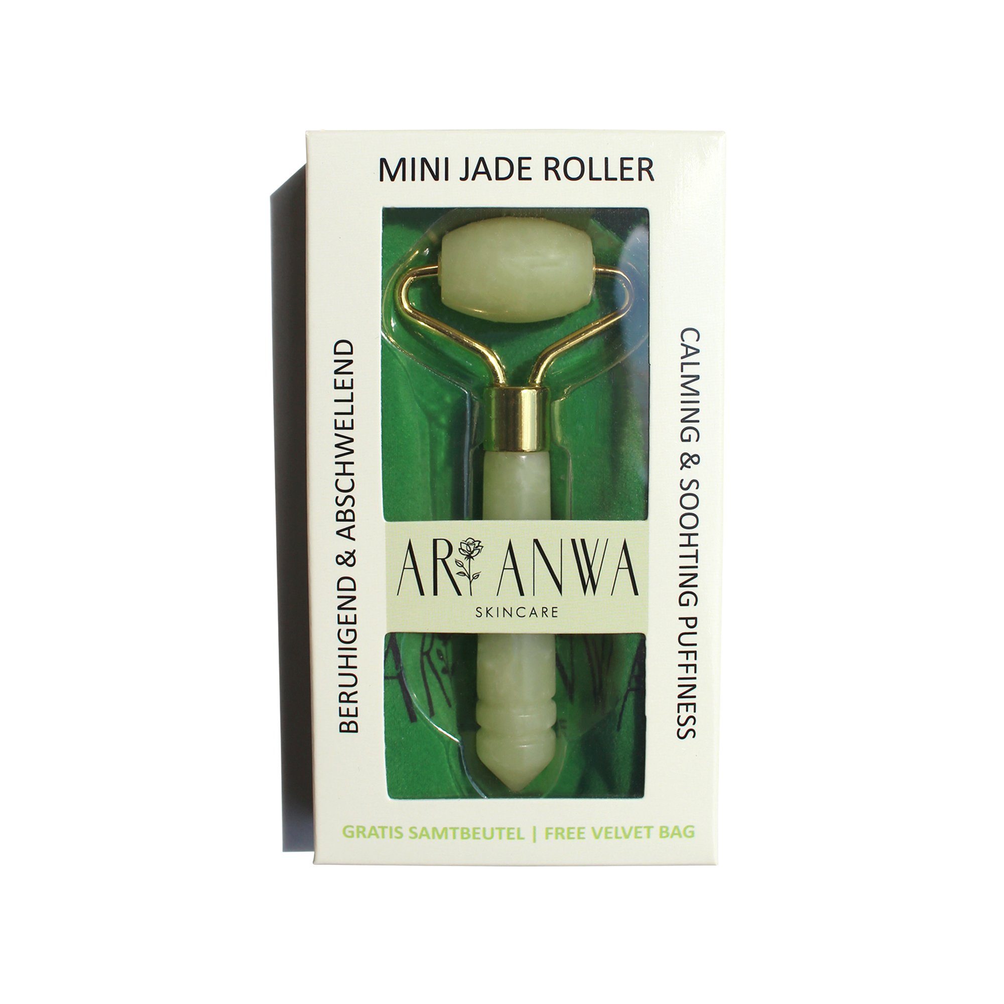ARI ANWA Skincare Massageroller Mini Gesichtsroller - Rosenquarz, Jade oder Amethyst