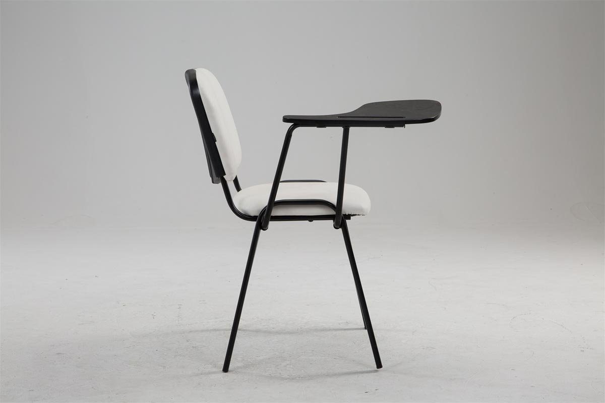 Kunstleder schwarz Metall Konferenzstuhl - - Besucherstuhl Warteraumstuhl Polsterung TPFLiving hochwertiger Messestuhl), Gestell: weiß - (Besprechungsstuhl - mit Keen Sitzfläche: