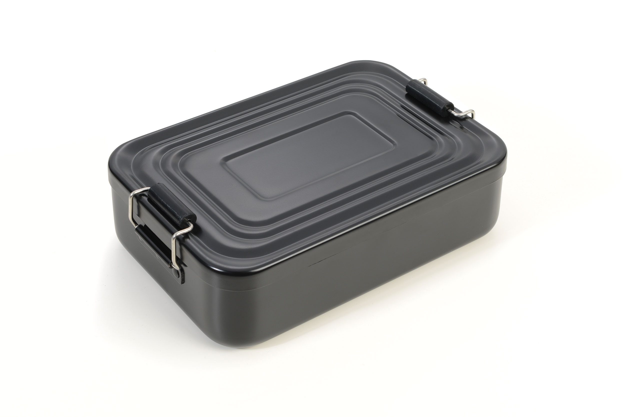 TROIKA Lunchbox BLACK BOX mit Bügelverschluss – schwarze Brotdose aus Aluminium, Aluminium, spülmaschinengeeignet, robust für Alltag, Schule und Outdoor, rostfrei