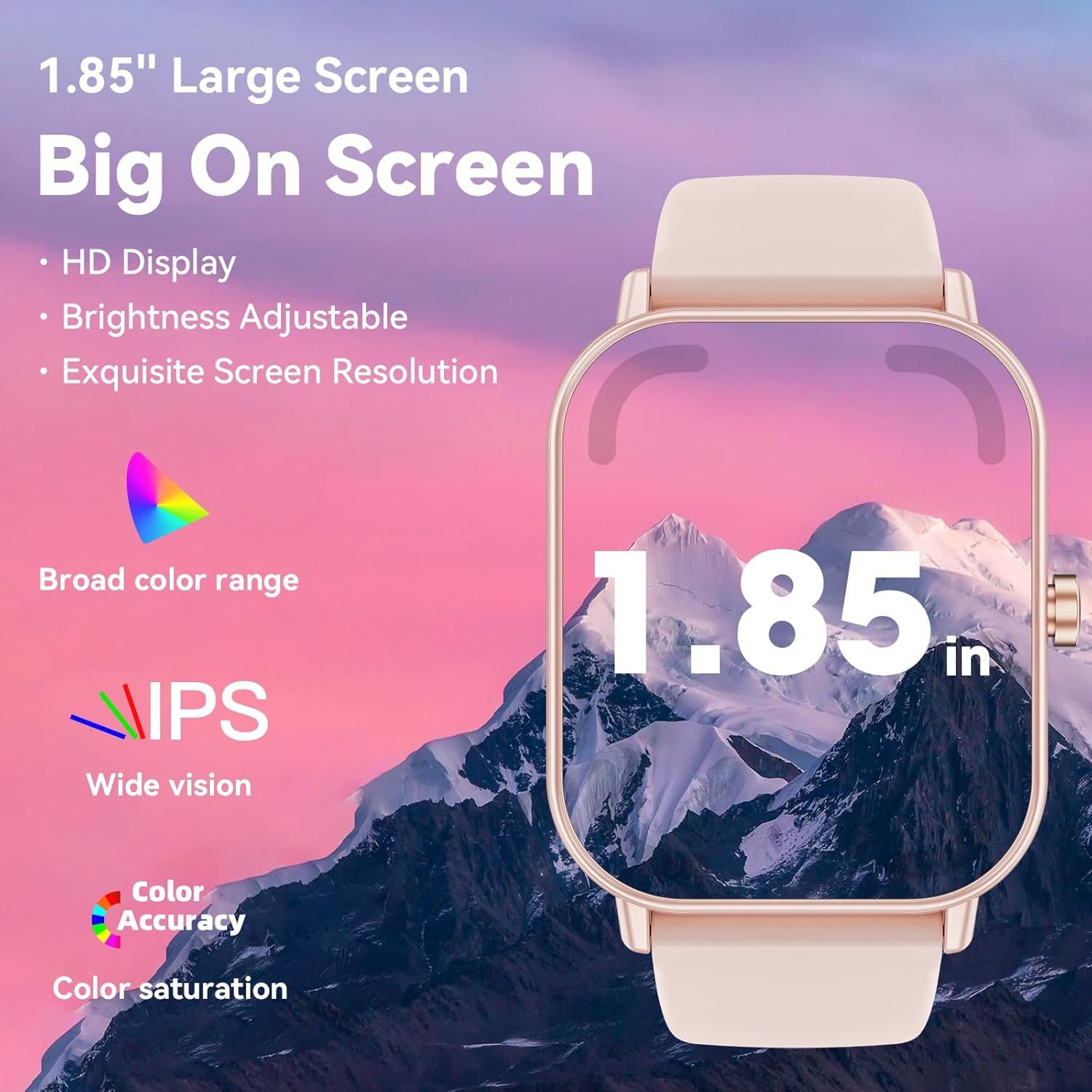 Haulvean Smartwatch (4,6 cm, android ios), Smartwatch mit Bluetooth Telefonie 1.85 Zoll Display Fitness
