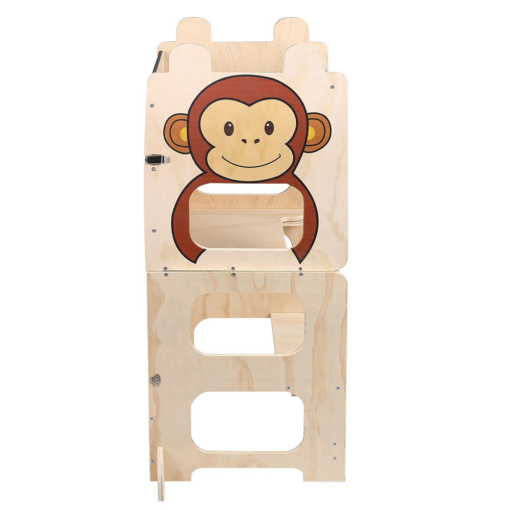 JEOBEST Stehhilfe Kleinkindturm, Lernturm, Stehturm, 3-in-1-Küchenhocker, (1 St, Holz, Klappbar) Helfer mit Kreidetafel – Bild 3 von 5