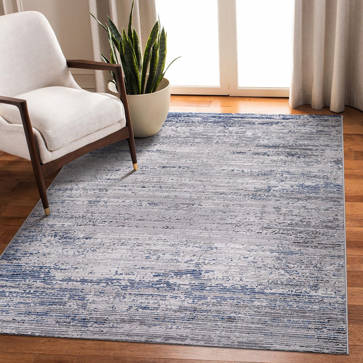 Rugium Teppich Motto 4585 Moderner Teppich in Grau und Blau, Höhe: 7 mm, re günstig online kaufen