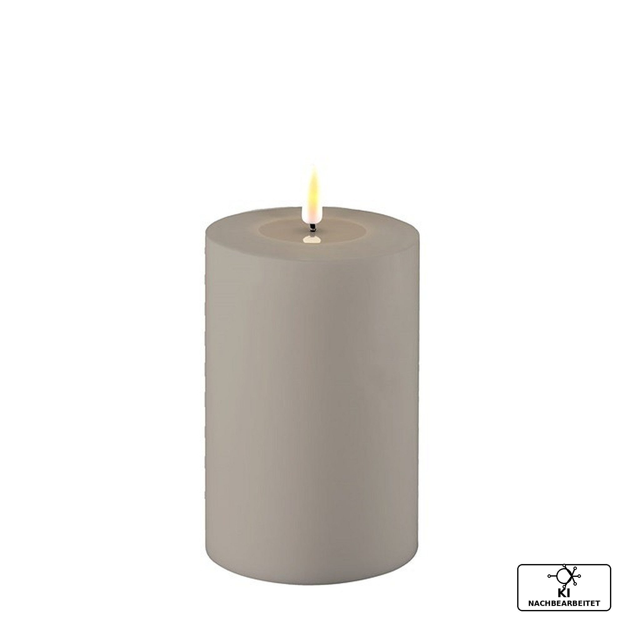 Deluxe Homeart LED-Kerze Outdoor LED Stumpenkerze grau 15 cm von Deluxe Homeart - Kerzen/Candle