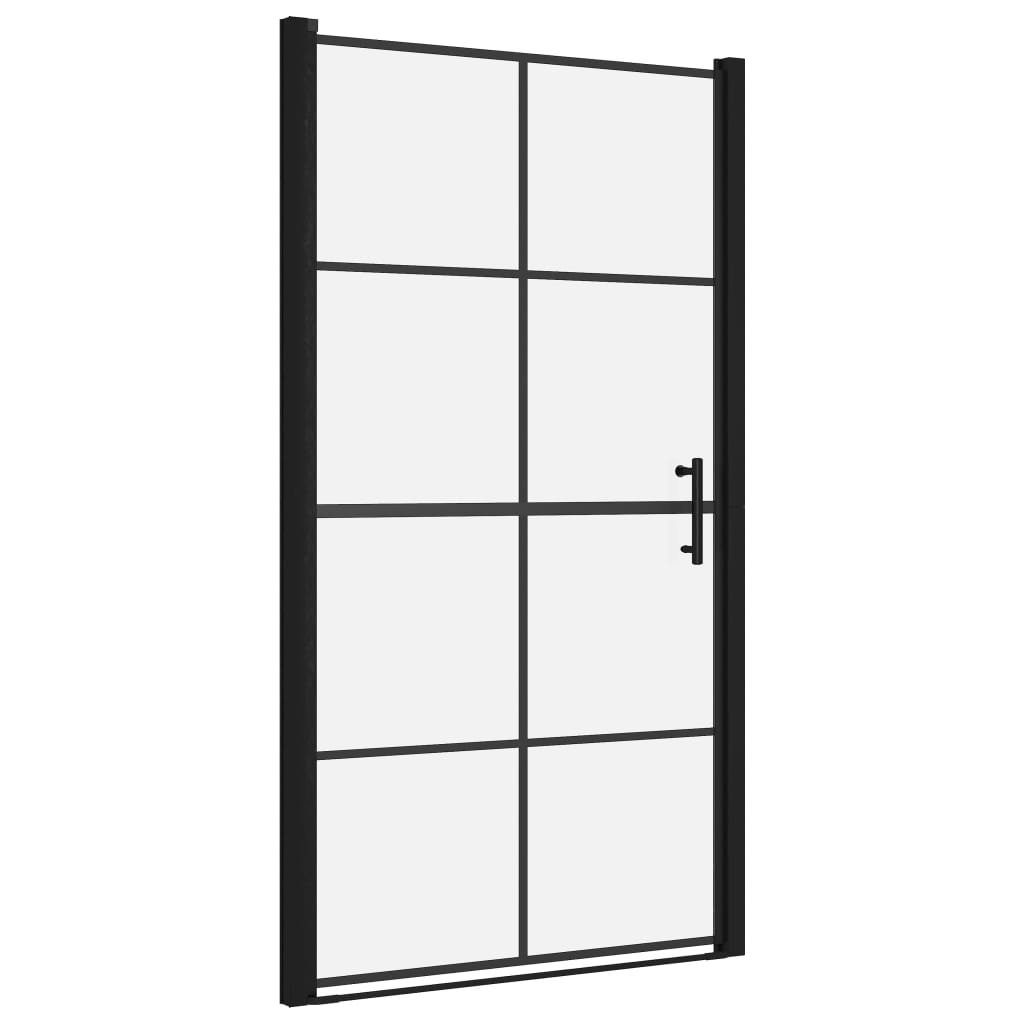 vidaXL Duschwand 100 x 178 cm Duschtür Hartglas 100x178 cm Schwarz