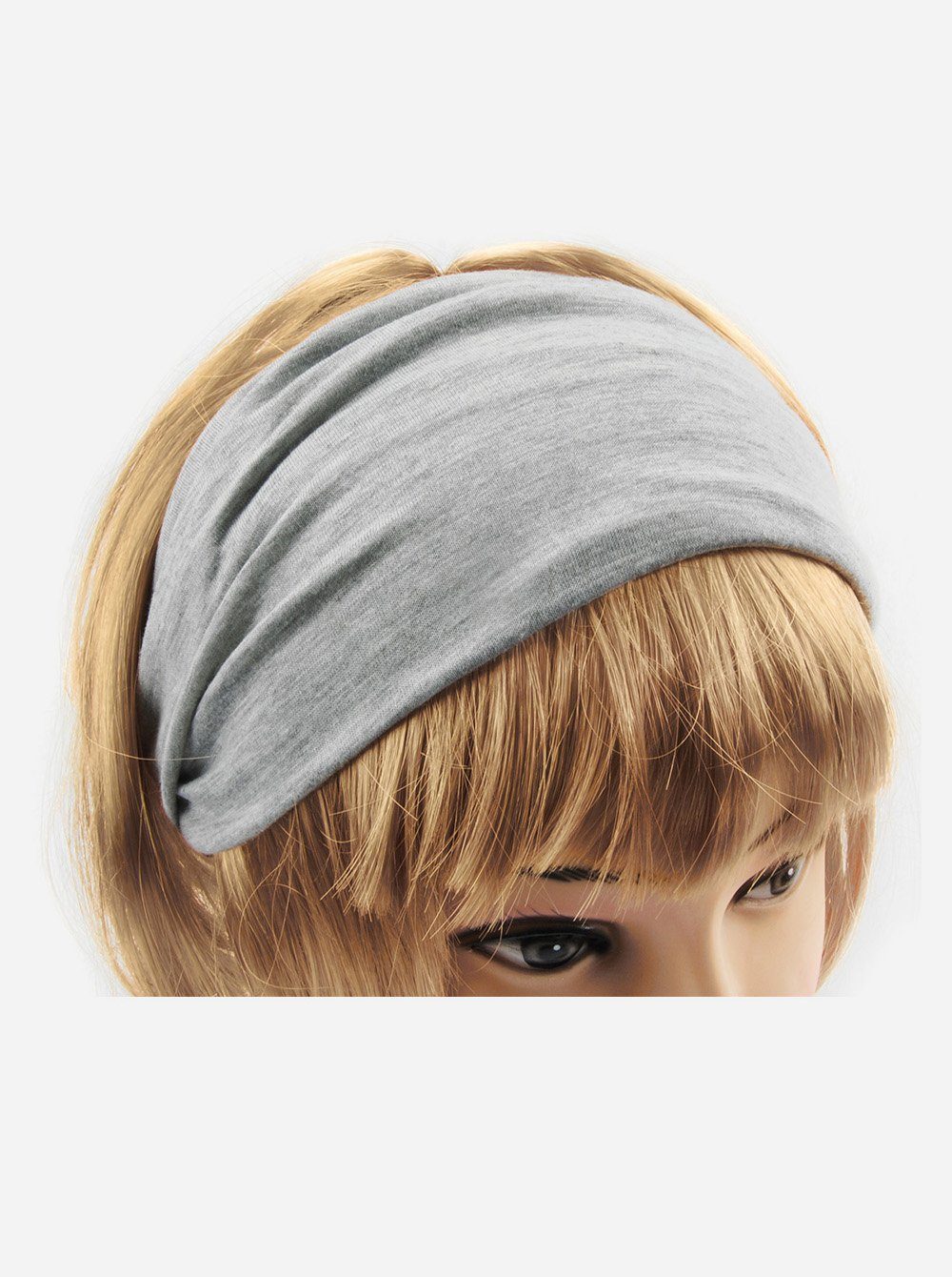 axy Haarband Damen Haarband Kopfband, Stirnband für Yoga und Sport Hairband Hellgrau