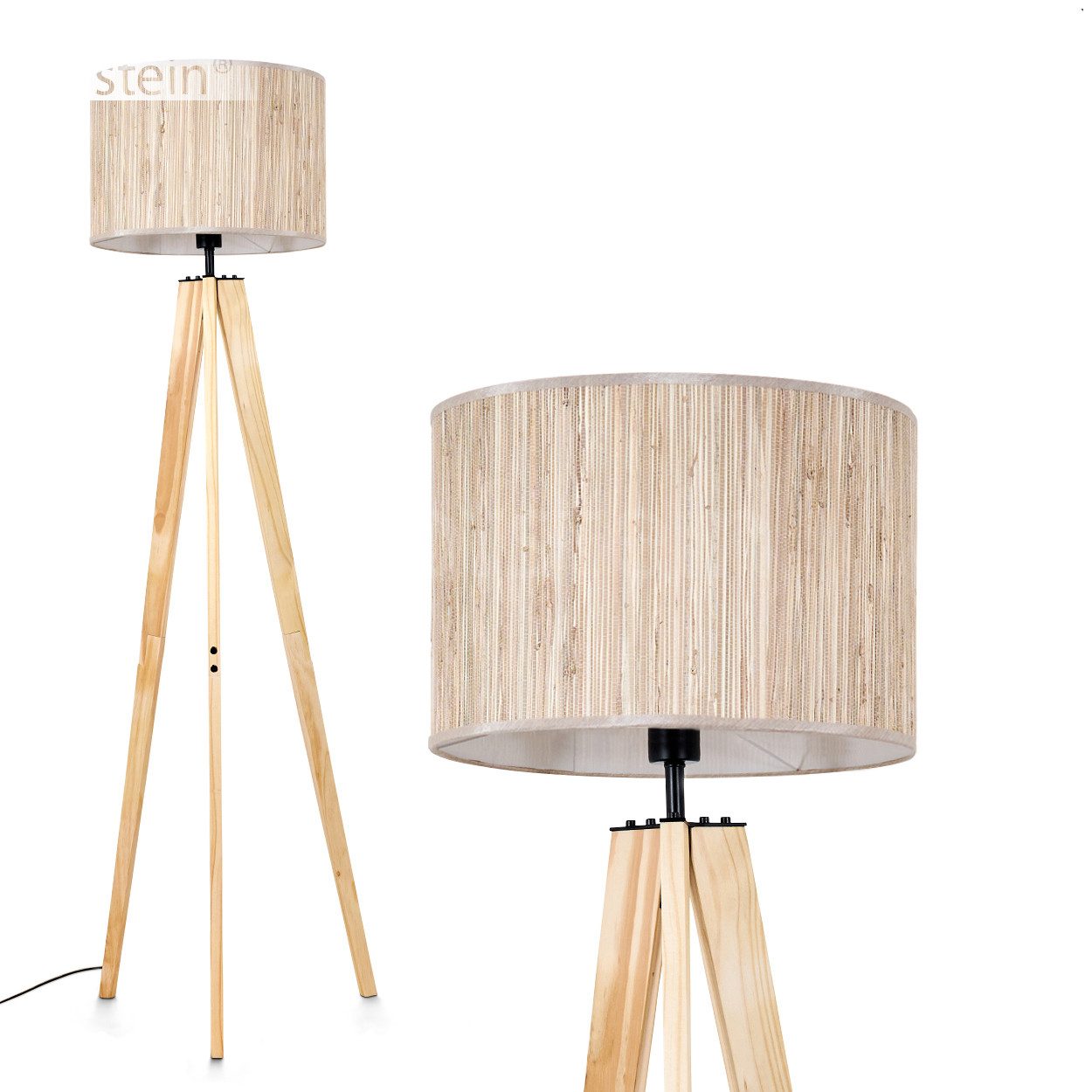 Stehlampe Stehlampe aus Holz/Seegras in Naturfarben