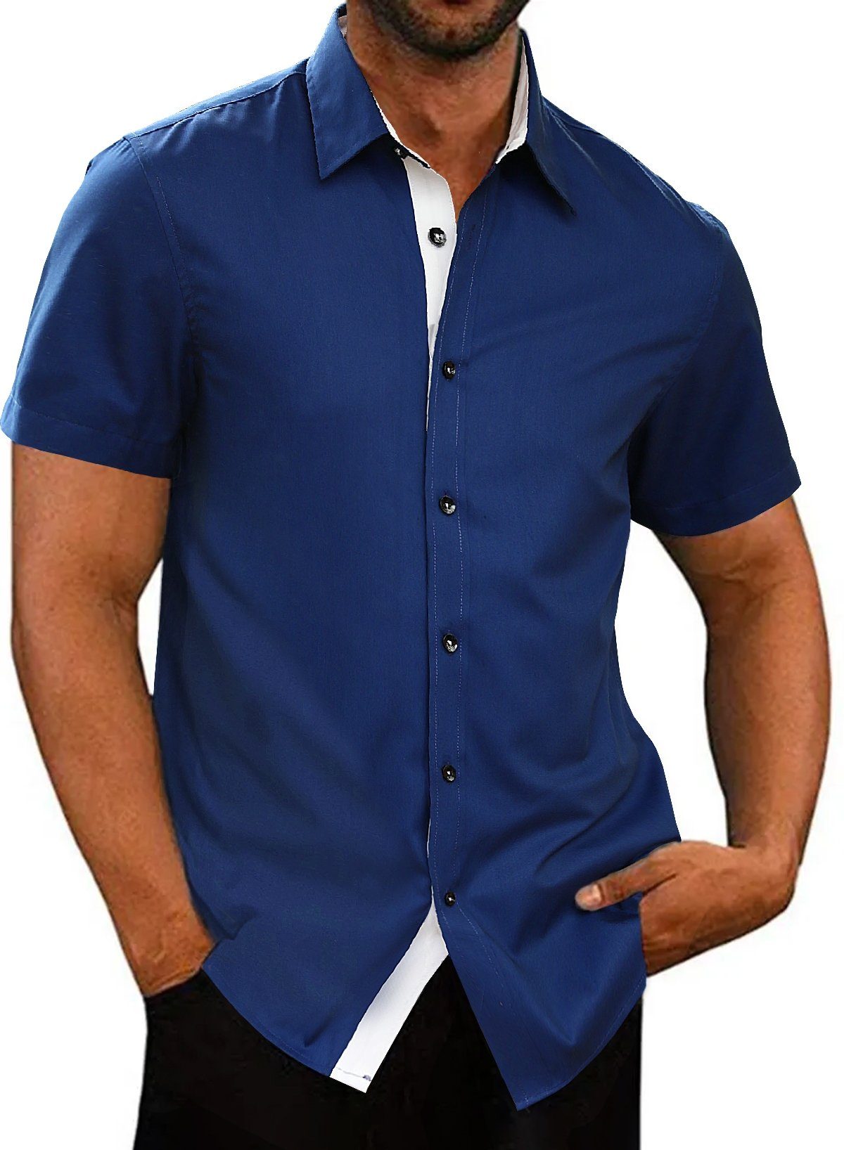 JMIERR Businesshemd Herren Hemd Kurzarm Freizeithemd günstig online kaufen