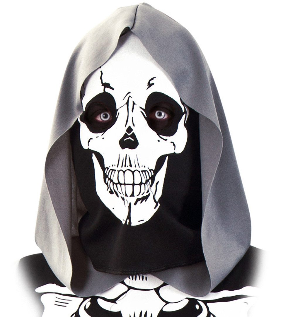 Fries Zombie-Kostüm Skelett Robe mit Kapuze und Maske Halloween Karneval Fasching