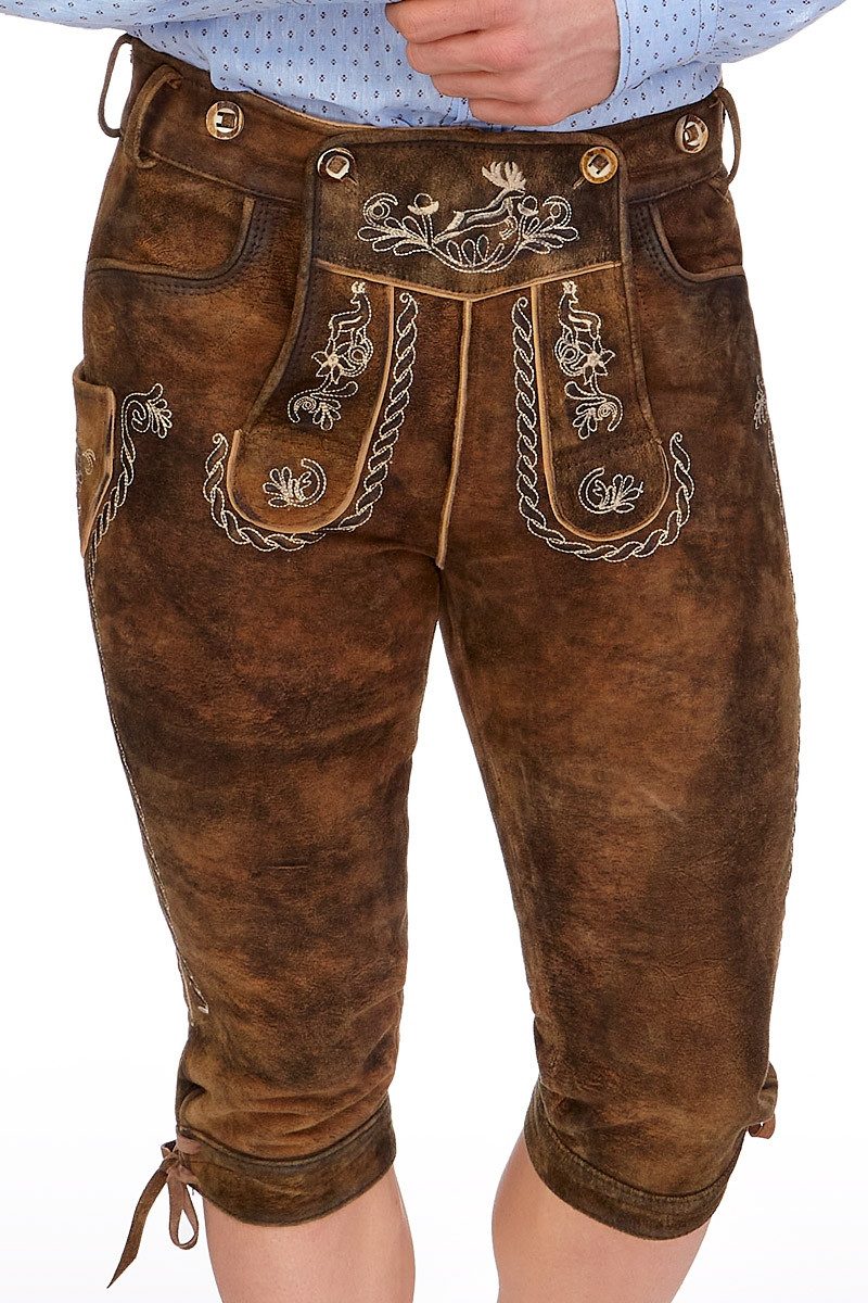 MarJo Trachtenlederhose Kniebundlederhose - CALVIN - bistre brown