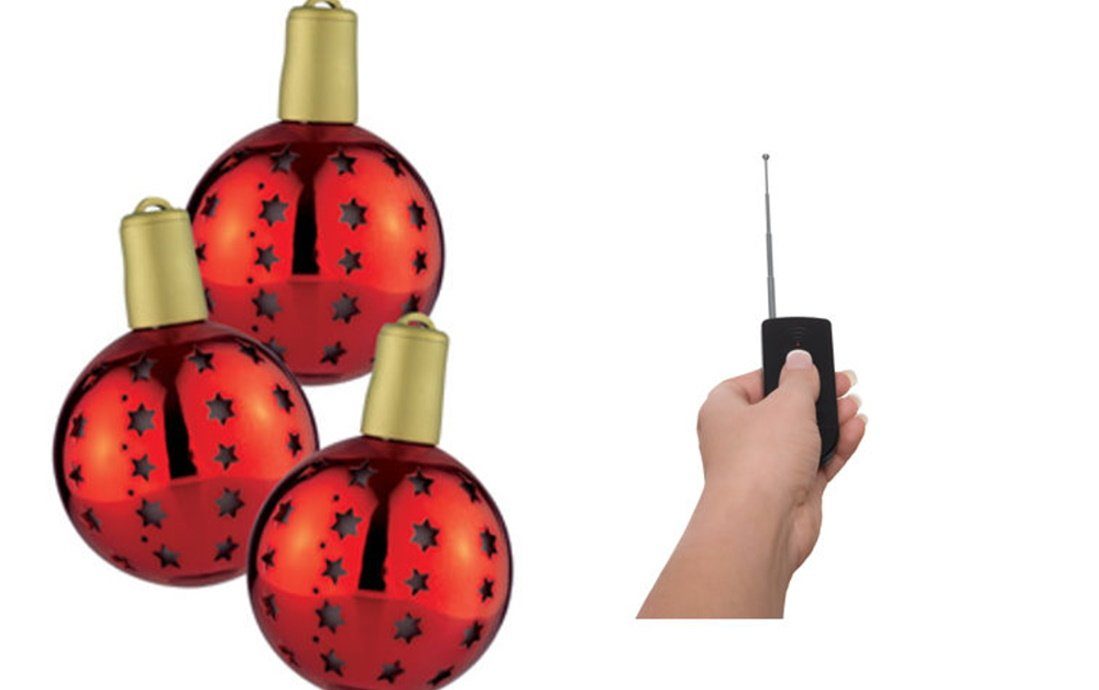 dynamic24 Christbaumschmuck (3tlg), 3x Lichterglanz LED Weihnachtsbaum
