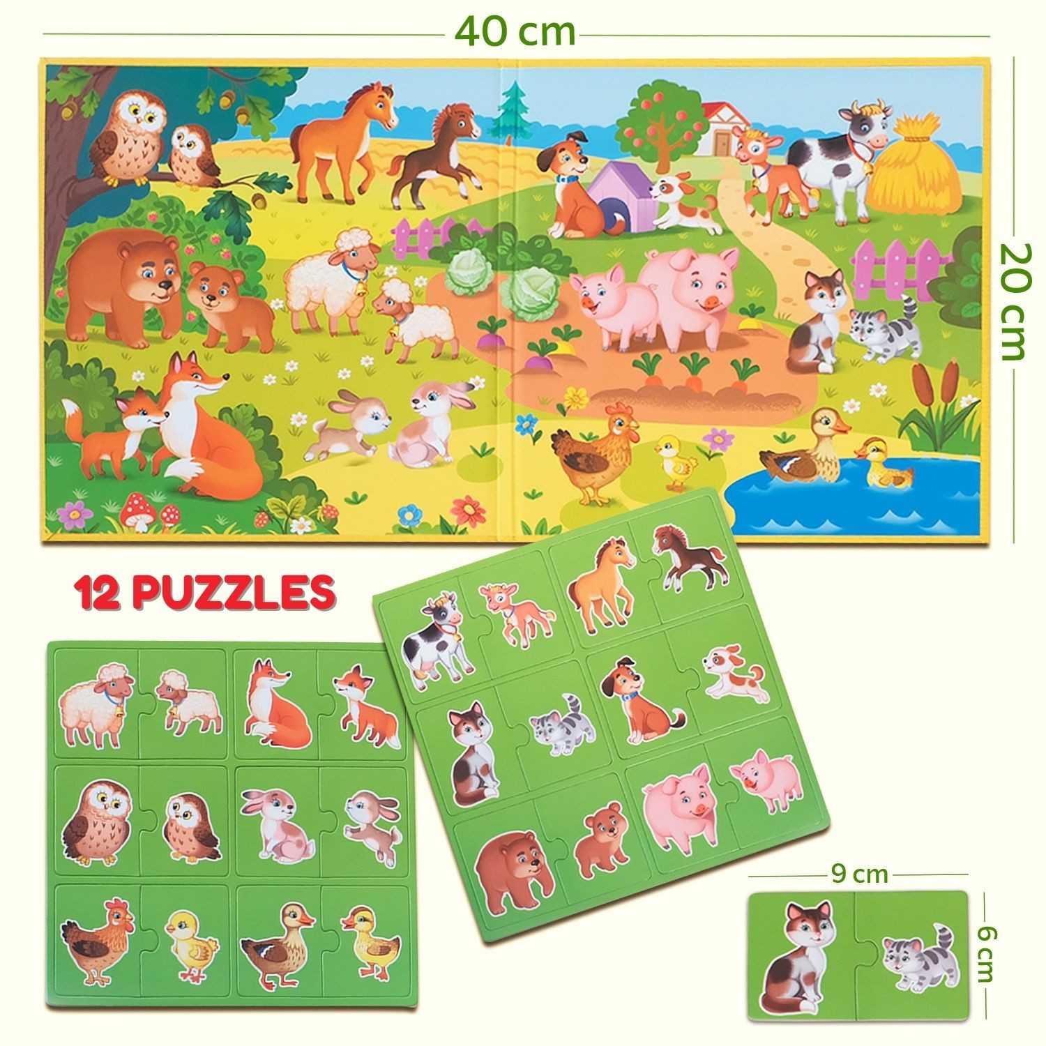 MAGNIKON Lernspielzeug Meine ersten magnetischen Puzzles (Puzzles mit großen Teilen, 24-St., für unterwegs), magnetisch