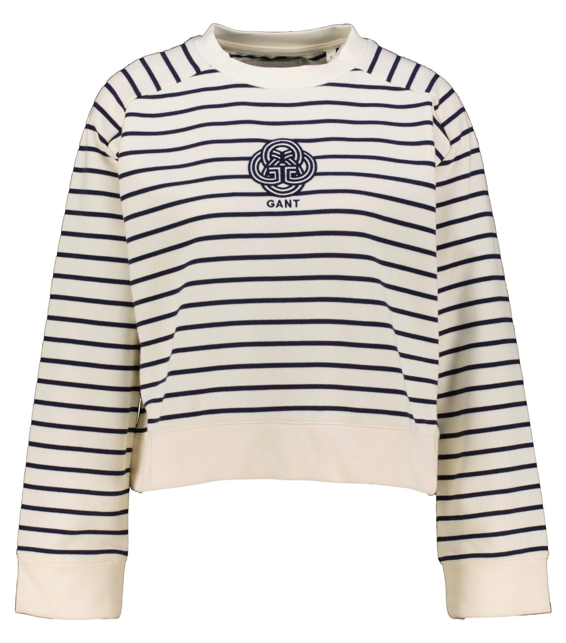 Gant T-Shirt Damen Sweatshirt STRIPED MONOGRAM C-NECK (1-tlg)