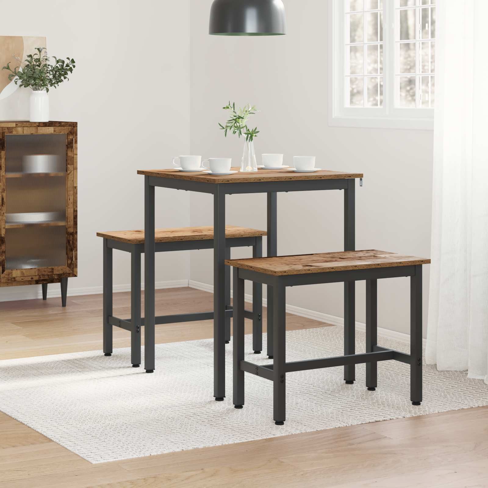 vidaXL Esstisch Esstische 60 x 60 x 75 cm Holzwerkstoff Altholz Quadratisch (1-St) – Bild 4 von 5
