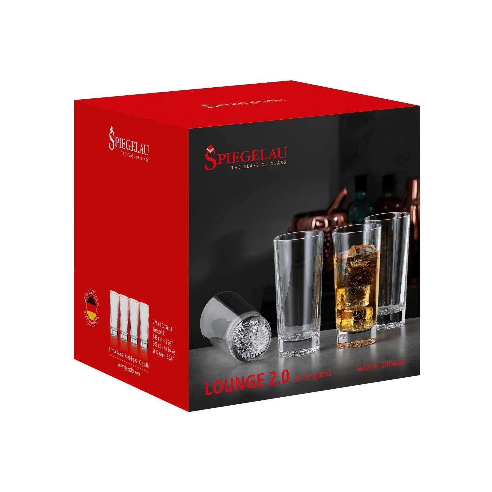 SPIEGELAU Longdrinkglas Lounge 2.0 Longdrinkgläser 305 ml 4er Set, 4-tlg., Glas