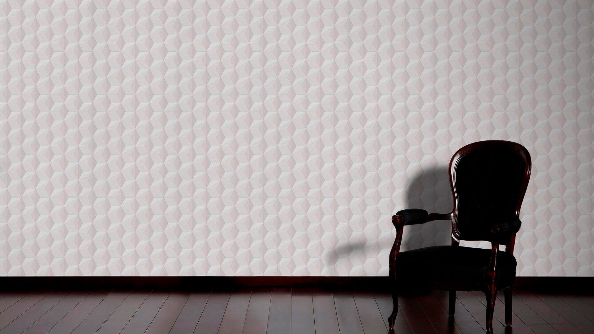 walls Tapete beige living 3D-Optik, Geometrisch Vliestapete 3D geometrisch, A.S. Life, Création grafisch,