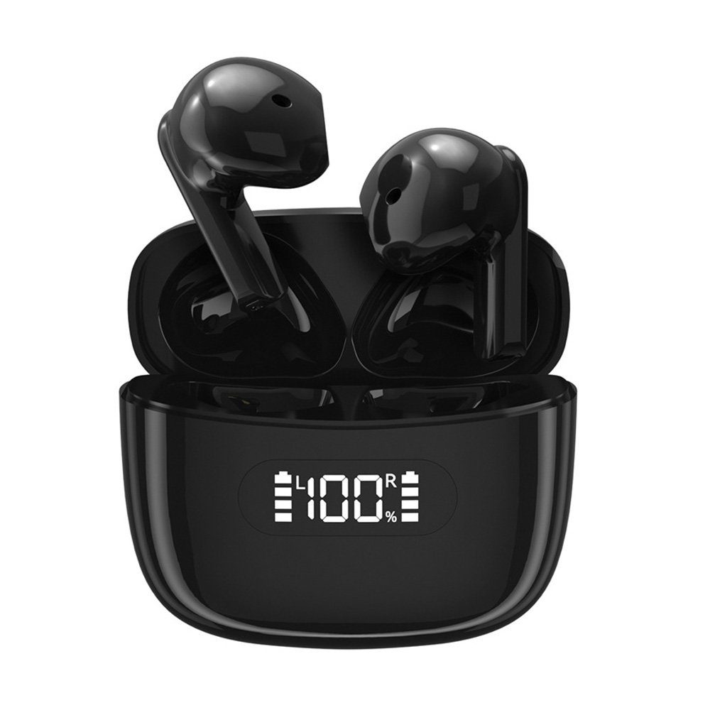 ELEKIN Bluetooth Kopfhörer Kabellos In Ear mit Anzeige des Akkustands wireless Kopfhörer Schwarz