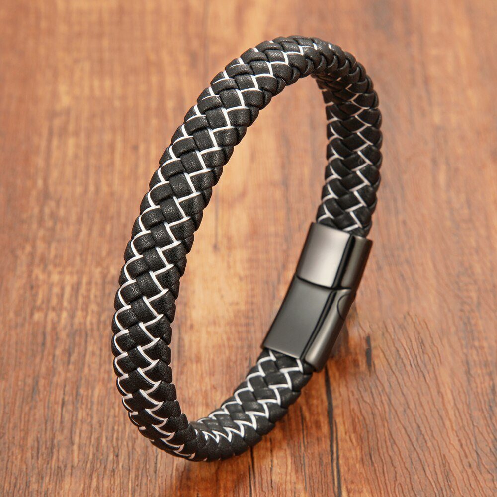 NAHLE Lederarmband elegantes Leder Armband (inklusive Schmuckbox), aus Echtleder, mit Magnetverschluss für ein sicheres verschließen